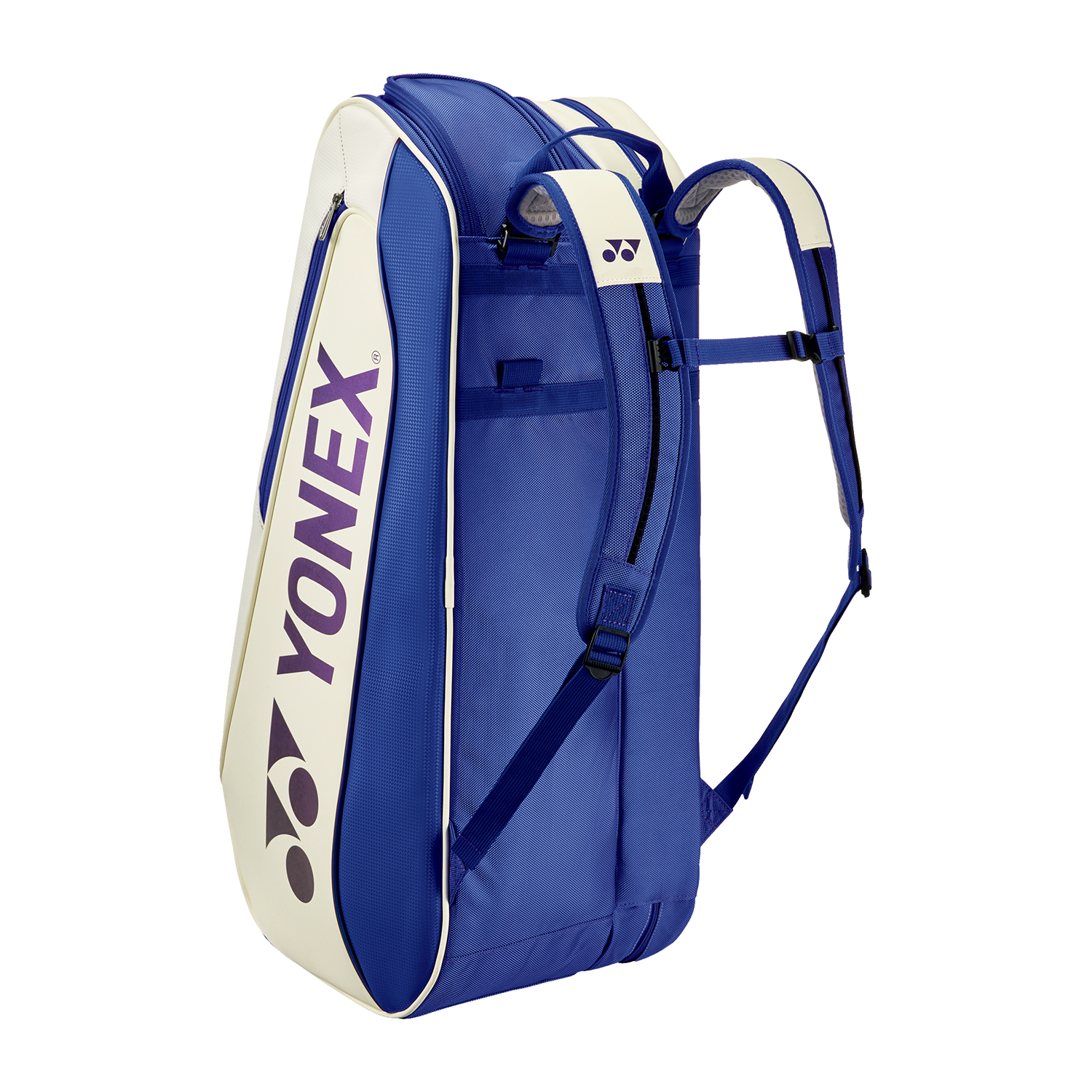 Yonex Expert Badminton Racket Bag 6-Piece Set (White/Deep Blue) - Perfect for Tennis, Squash & Badminton Players | Durable Sports Equipment Storage for Tournaments & Training