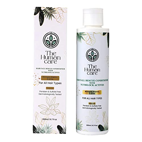 The Human Care Anti Hair Fall Conditioner for Men & Women - Nutrilock Actives, Natural Formula, Paraben & Sulfate Free, 200ml | Reduces Hair Loss, Strengthens Hair, Perfect for Daily Use & Damaged Hair Care