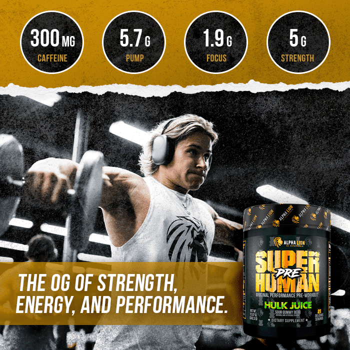 Alpha Lion SUPERHUMAN® PRE Workout Supplement 342.3g - Boost Energy, Focus & Performance for Intense Training | Pre-Workout Powder for Gym, Bodybuilding & Fitness Enthusiasts