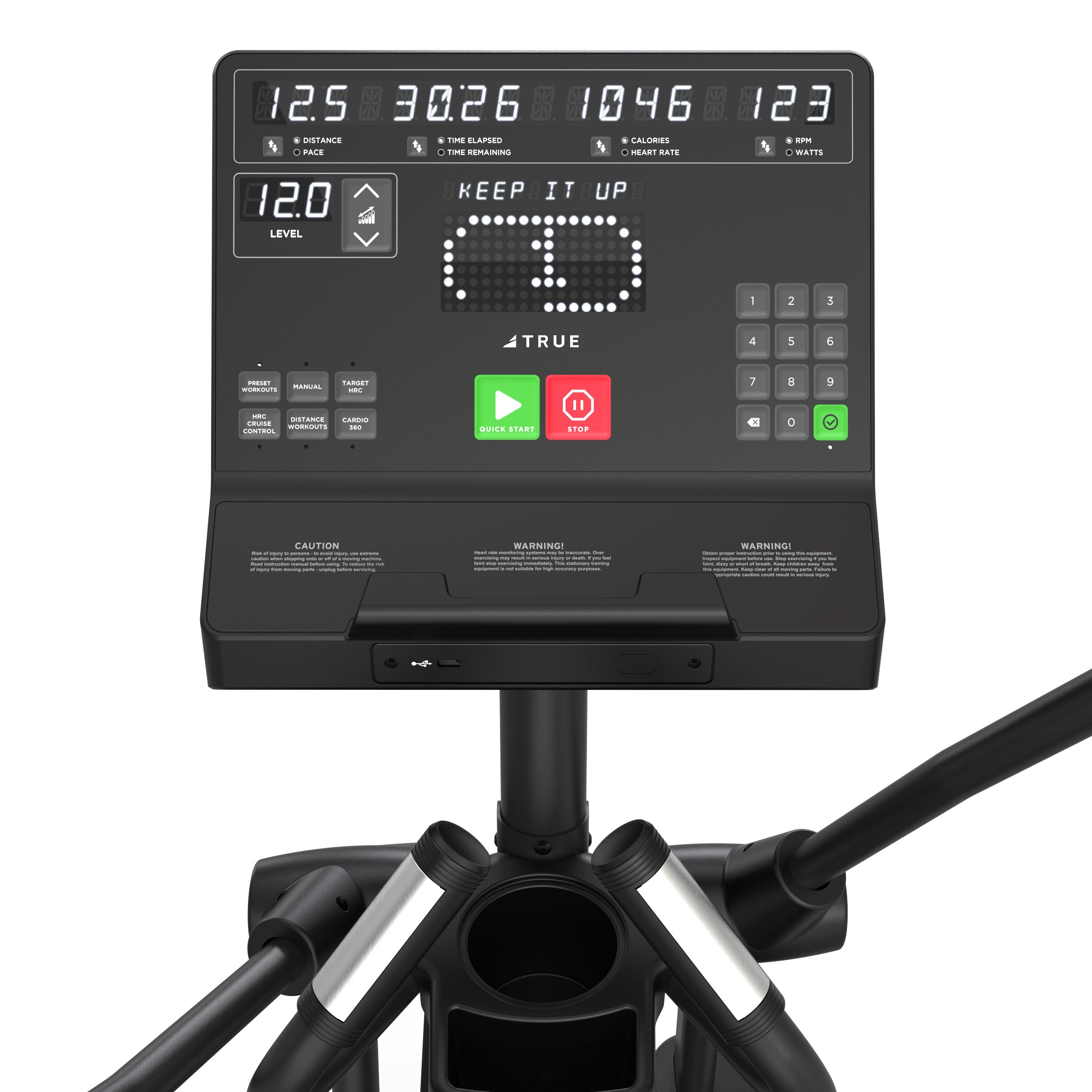 TRUE Fitness Launch Elliptical Machine - Low Impact Cardio Trainer for Home Gym, Full Body Workout Equipment - Perfect for Small Spaces & Apartment Fitness