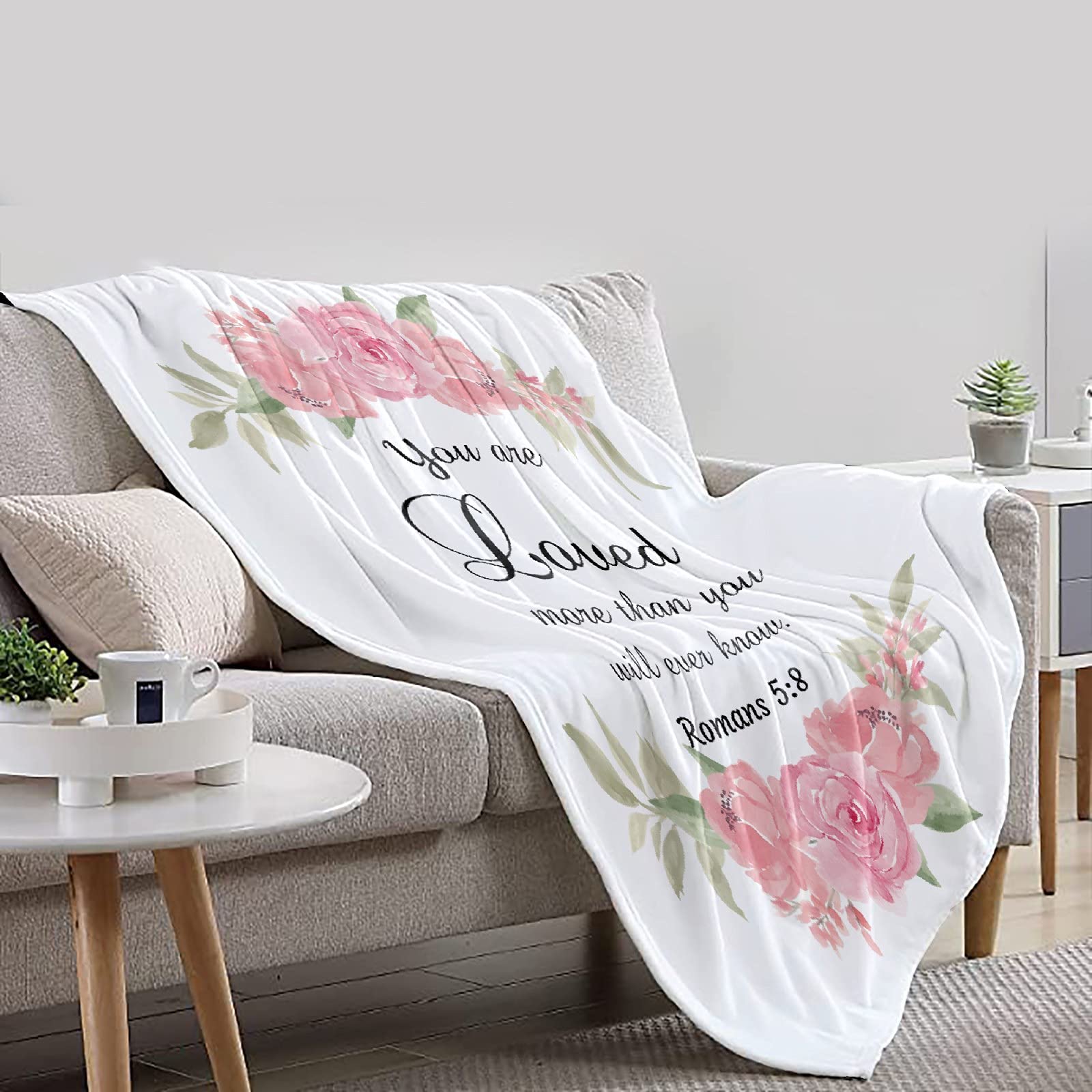 Soft Lightweight Plush Bible Verse Throw Blanket - 40