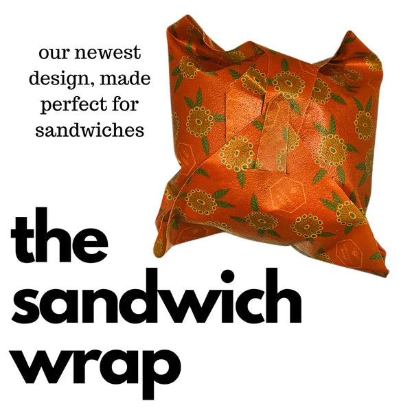 Eco-Friendly Reusable Beeswax Food Wrap - Natural Honeybee Wax Sandwich Wrap for Fresh Food Storage - Perfect for Picnics, Lunchboxes & Zero Waste Kitchens