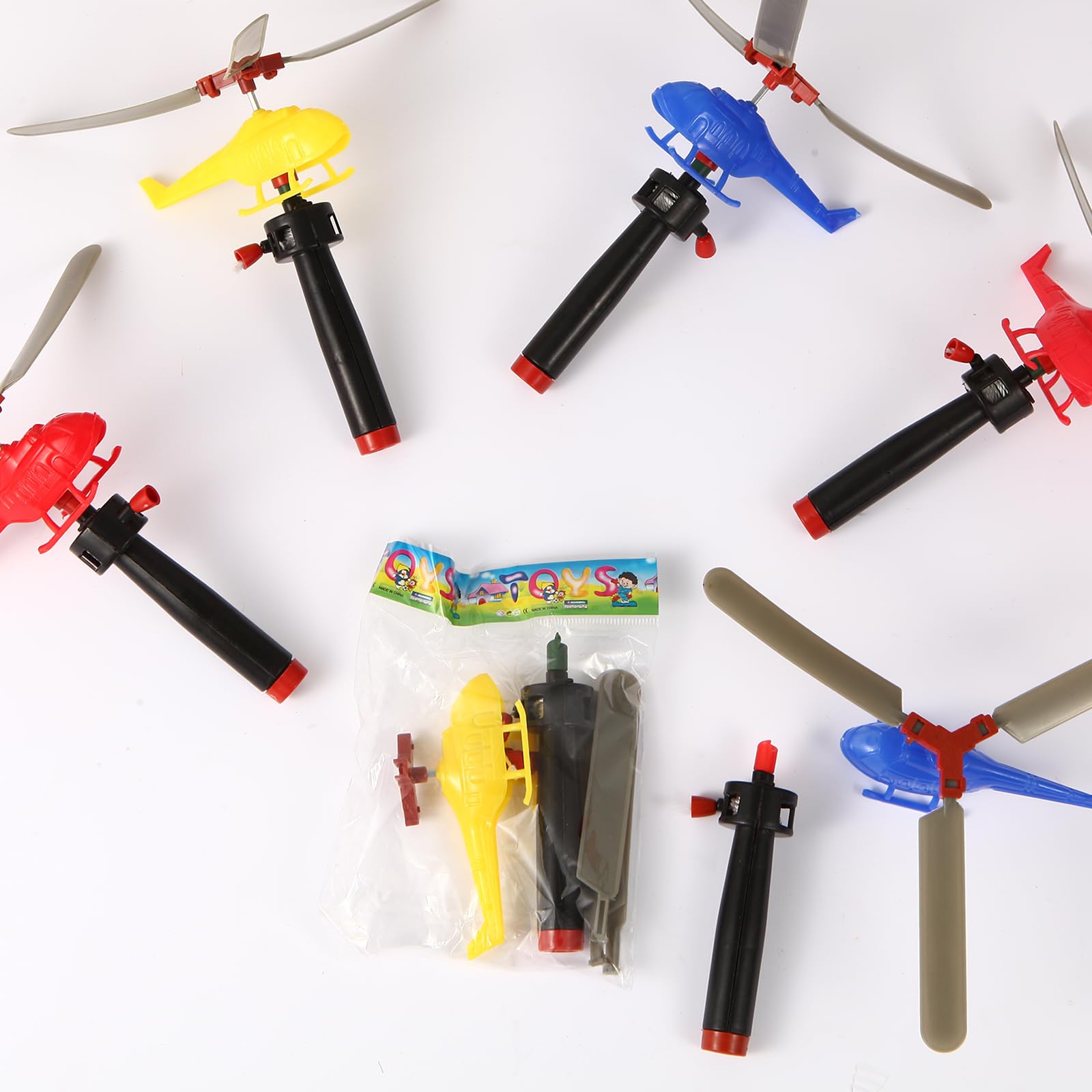 VETE 8 Pack Flying Toy Helicopter Set for Kids - 360° Rotating Airplane Toys for Boys & Girls | Bulk Party Favors, Classroom Prizes, Pinata Fillers & Goodie Bag Stuffers | Perfect for Birthday Parties, School Events & Outdoor Play