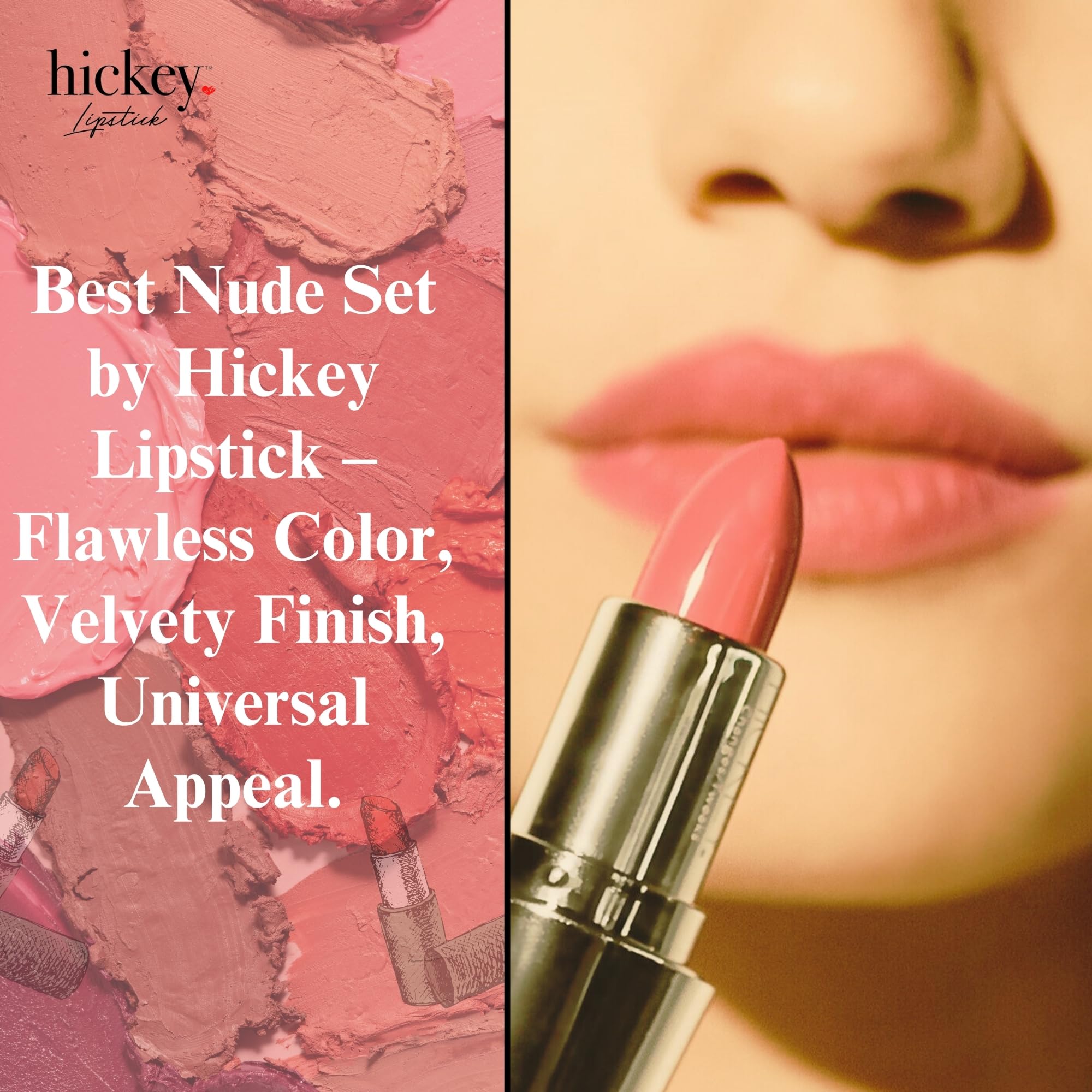 Organic Refillable Nude Lipstick for Women - 24 Hour Long Lasting & Moisturizing Vegan Lipstick with Velvet Finish | Gluten Free, Highly Pigmented | Perfect for Daily Wear, Date Night & Special Occasions
