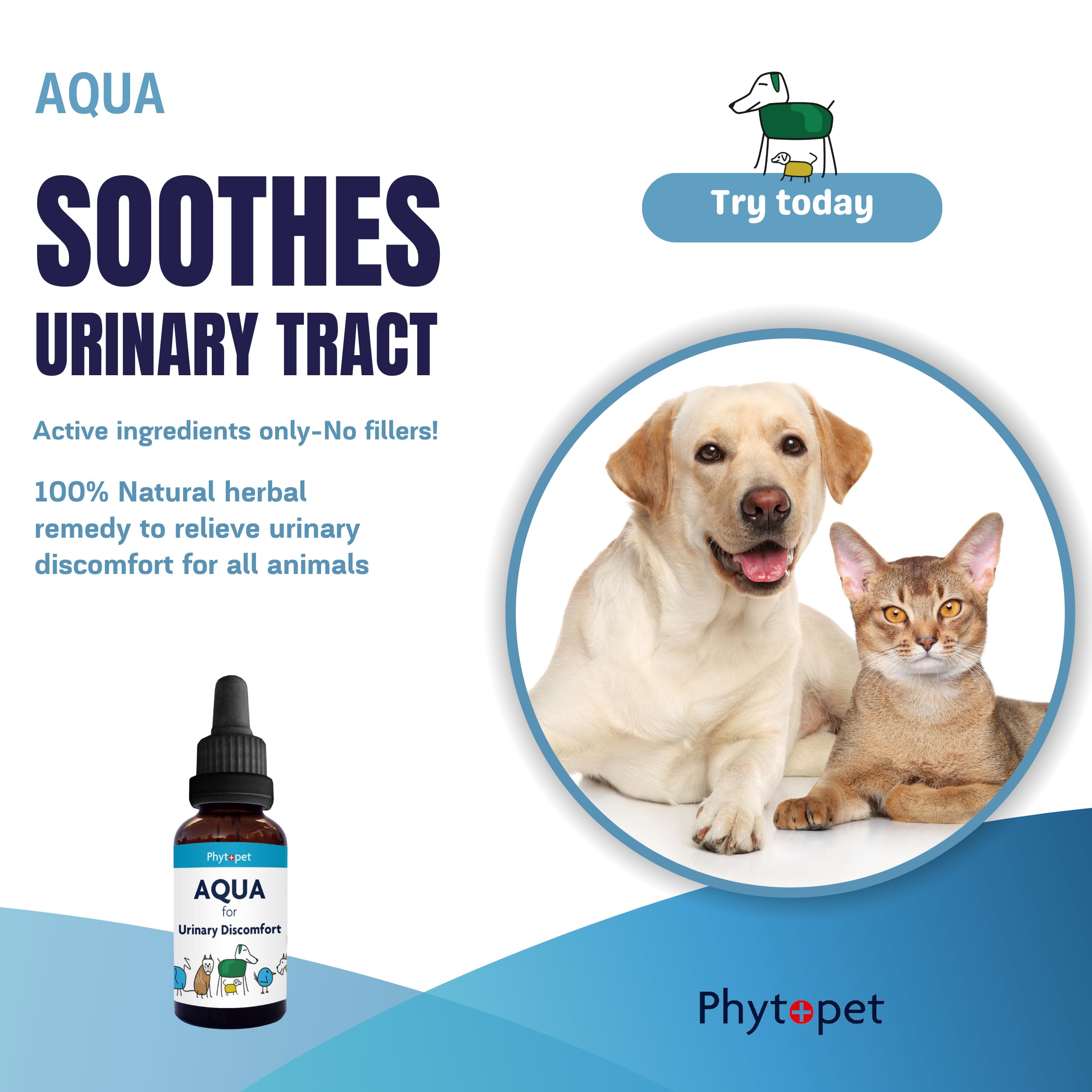 Natural Aqua Herbal Treatment for Pets - 30ml | Soothing Skin Care for Dogs & Cats | Relieves Itching, Allergies & Hot Spots | Perfect for Grooming & Daily Care