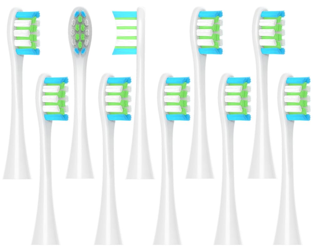 10 Pack Replacement Brush Heads for Oclean Electric Toothbrush - Compatible with AllenOclean Models - Soft Bristles for Gentle Cleaning - Perfect for Travel, Home & Daily Oral Care