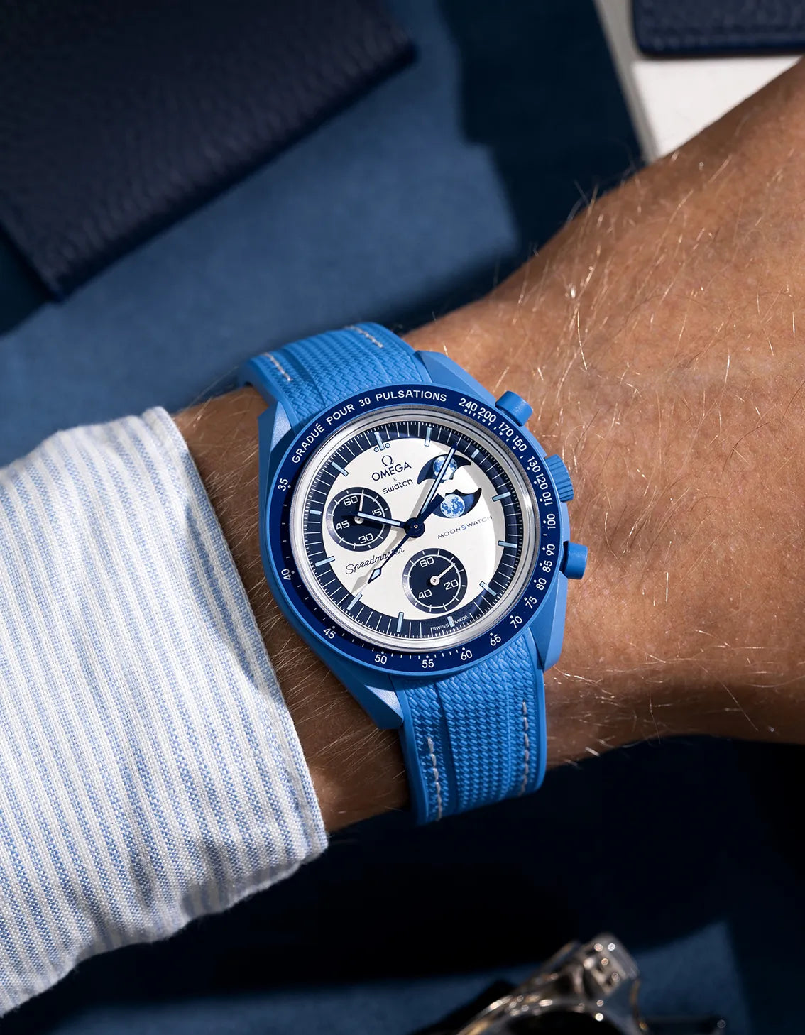 Premium Rubber Watch Band for Omega x Swatch MoonSwatch Mission to the Super Blue Moonphase - Durable & Comfortable Replacement Strap for Sports, Diving & Everyday Wear