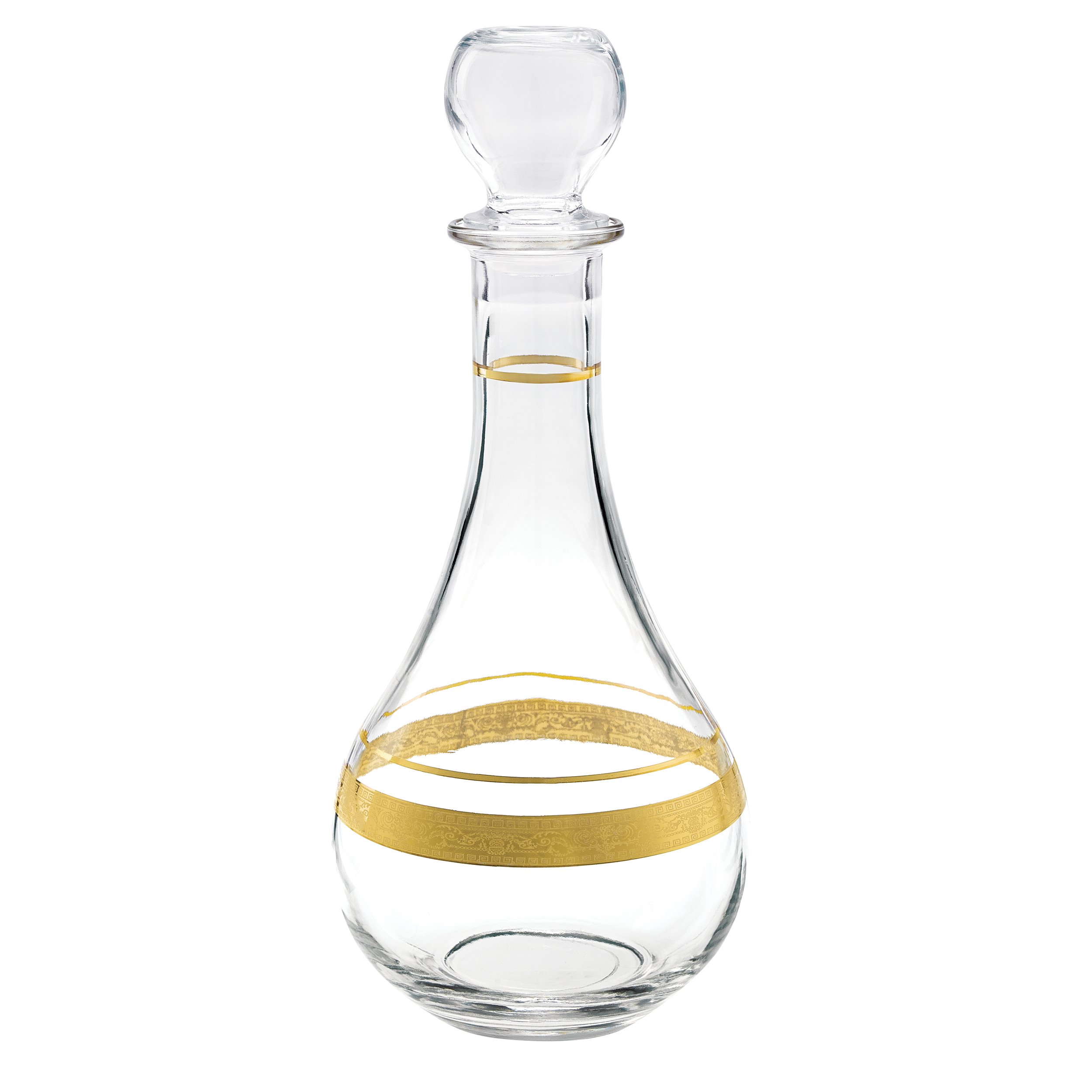 Elegant Modern Glass Drinkware Set - 1 oz Mini Liquor Bottles with Gold Rim for Cocktails, Shots & Party Favors - Perfect for Weddings, Birthday Parties & Corporate Events