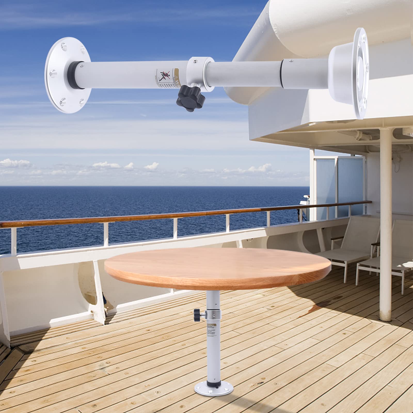 Eapmic Adjustable Table Pedestal Stand Leg with Base - Heavy Duty Mounting Frame for Marine Boat, Yacht, Caravan, Motorhome & Workroom (Style 1) - Perfect for Outdoor & Indoor Furniture Support