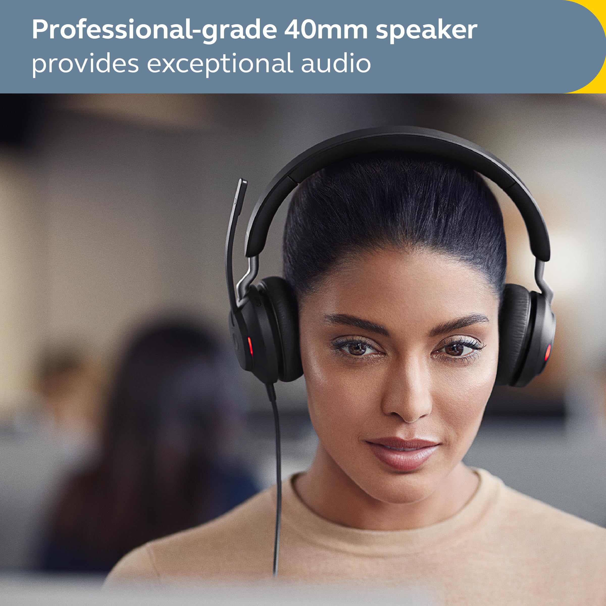 Jabra Evolve2 40 SE Wired Mono Noise-Cancelling Headset with 3-Mic Call Technology & USB-A Cable - Compatible with Zoom, Google Meet, Microsoft Teams & All UC Platforms - Black - Perfect for Remote Work, Online Meetings & Call Centers