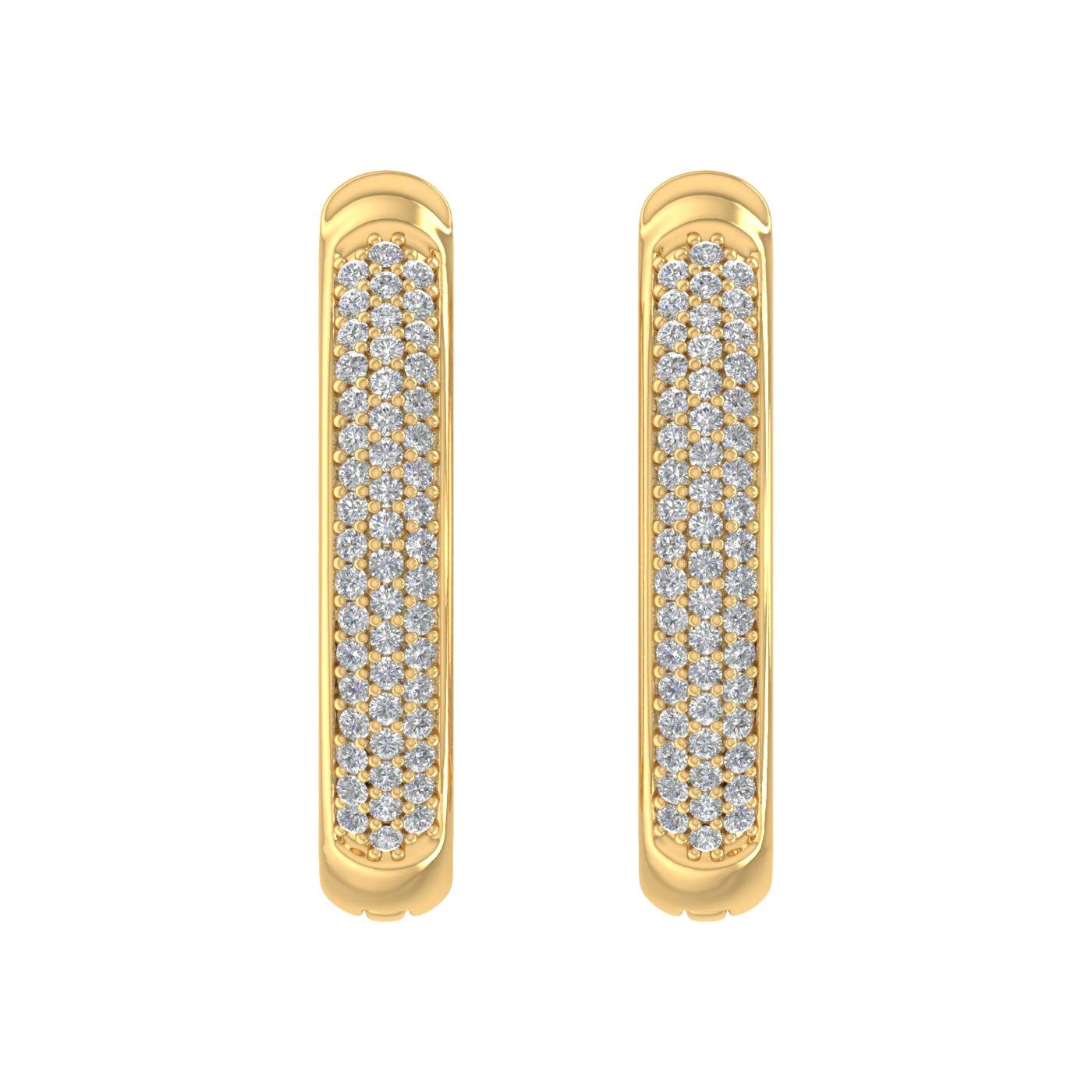 1 Carat Pave Diamond Inside-Out Hoop Earrings - 10K Gold or 950 Platinum - Perfect for Weddings, Anniversaries & Special Occasions