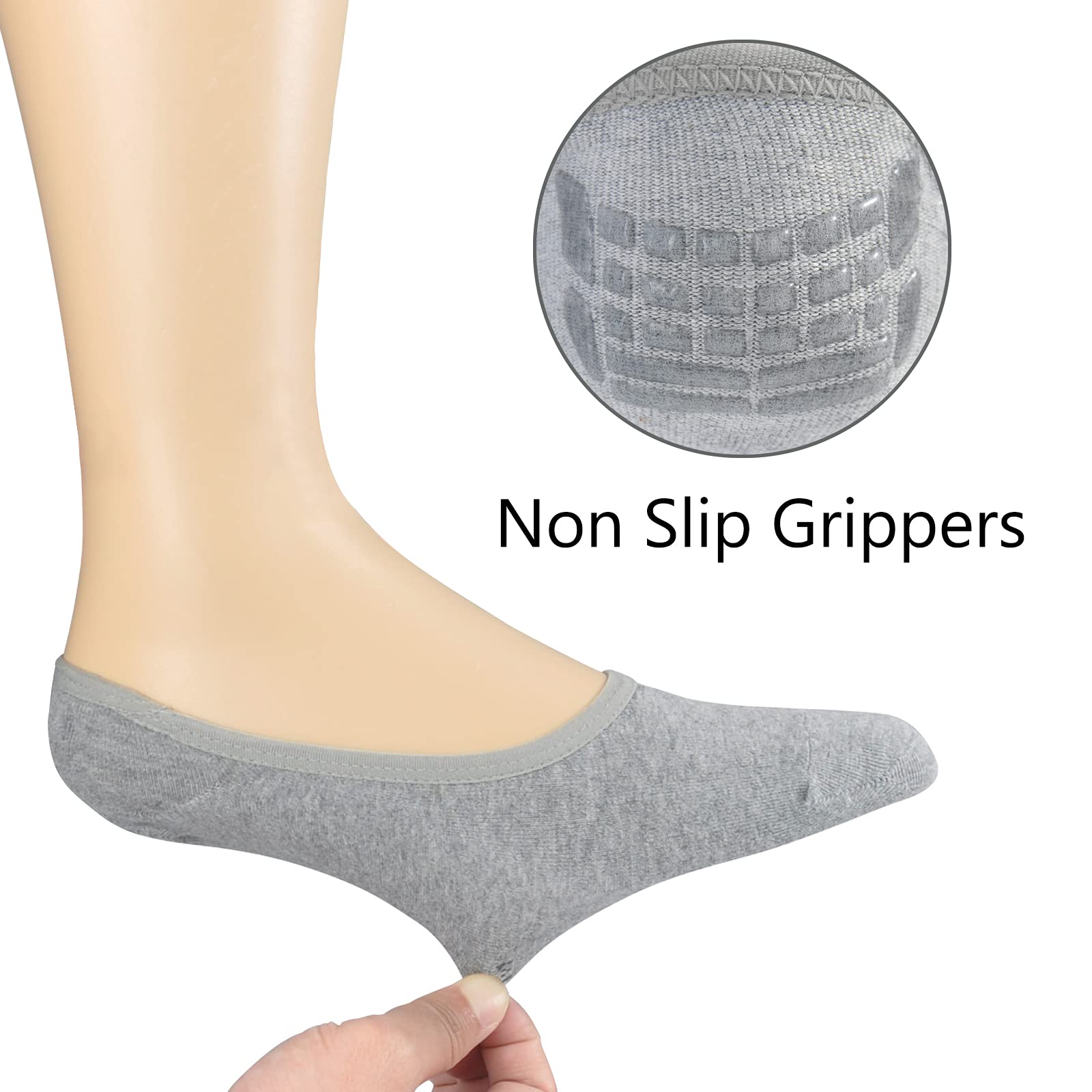 LO SHOKIM No Show Socks for Men & Women - Breathable, Non-Slip, Low Cut Cotton Socks (Sizes 7-15) - Perfect for Loafers, Sneakers & Casual Wear