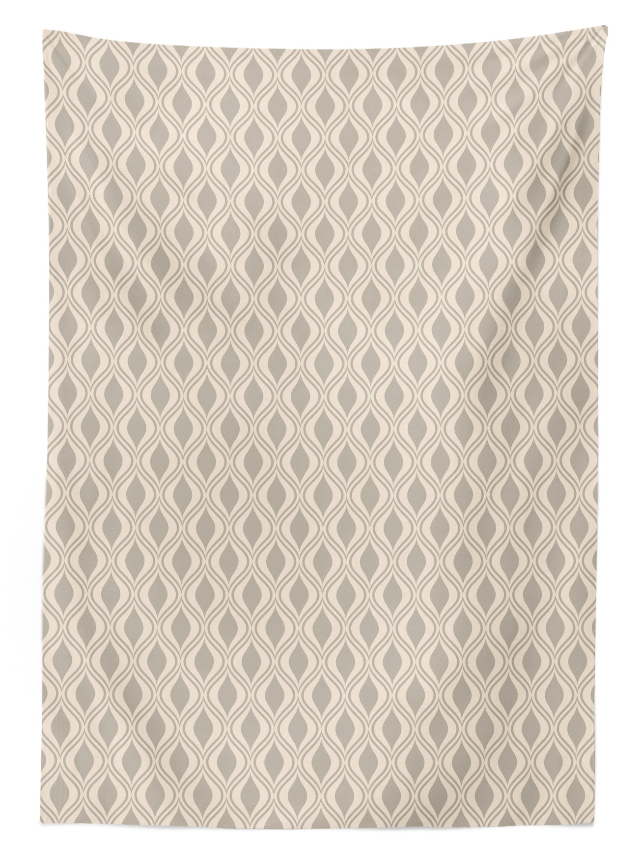 Ambesonne Retro Outdoor Tablecloth - Abstract Wavy Lines Geometric Tile Design, Washable Picnic Table Cover 58