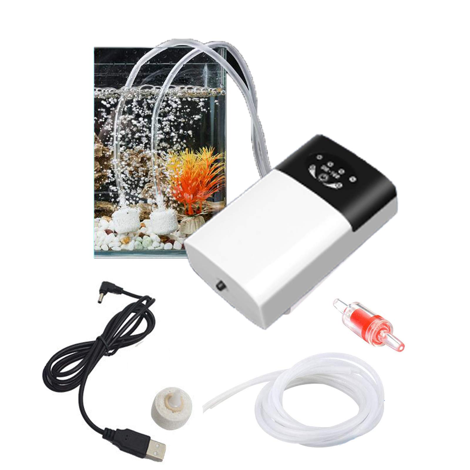 Ultra Quiet Rechargeable Aquarium Air Pump for Fish Tank – 200 Gallon Capacity with Accessories, Backup Aerator for Aquarium Transportation & Fishing (1-70 Gallon) – Perfect for Home Aquariums, Fish Transport & Outdoor Fishing
