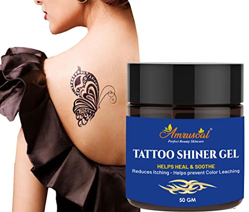 AMRUSOAL Tattoo Shiner Gel - 50g Professional Tattoo Aftercare Moisturizer | Enhances Tattoo Vibrancy & Healing | Ideal for Fresh & Healed Tattoos, Skin Hydration | Perfect for Tattoo Artists & Enthusiasts
