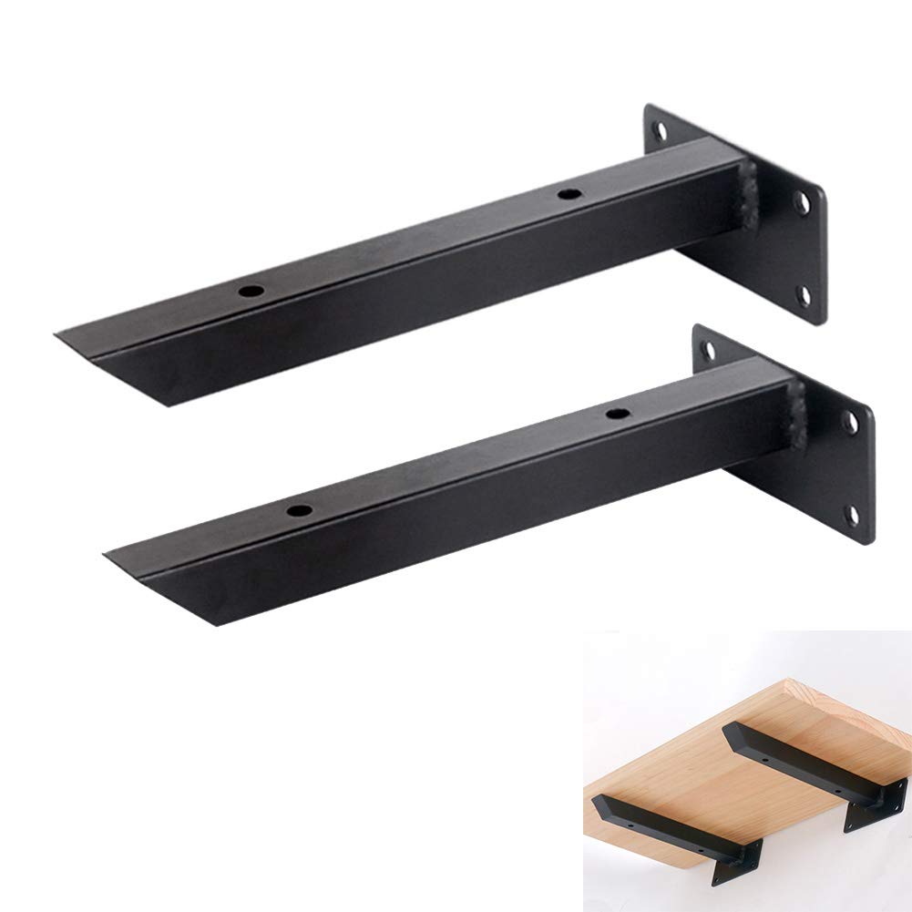 Heavy Duty Black Scaffolding Board - Industrial Shelves & Right Angle Wall Hidden Shelf - Carbon Steel Support Bracket Holds 130 lbs - Perfect for Garage Storage, Workshop Shelving & Home Organization