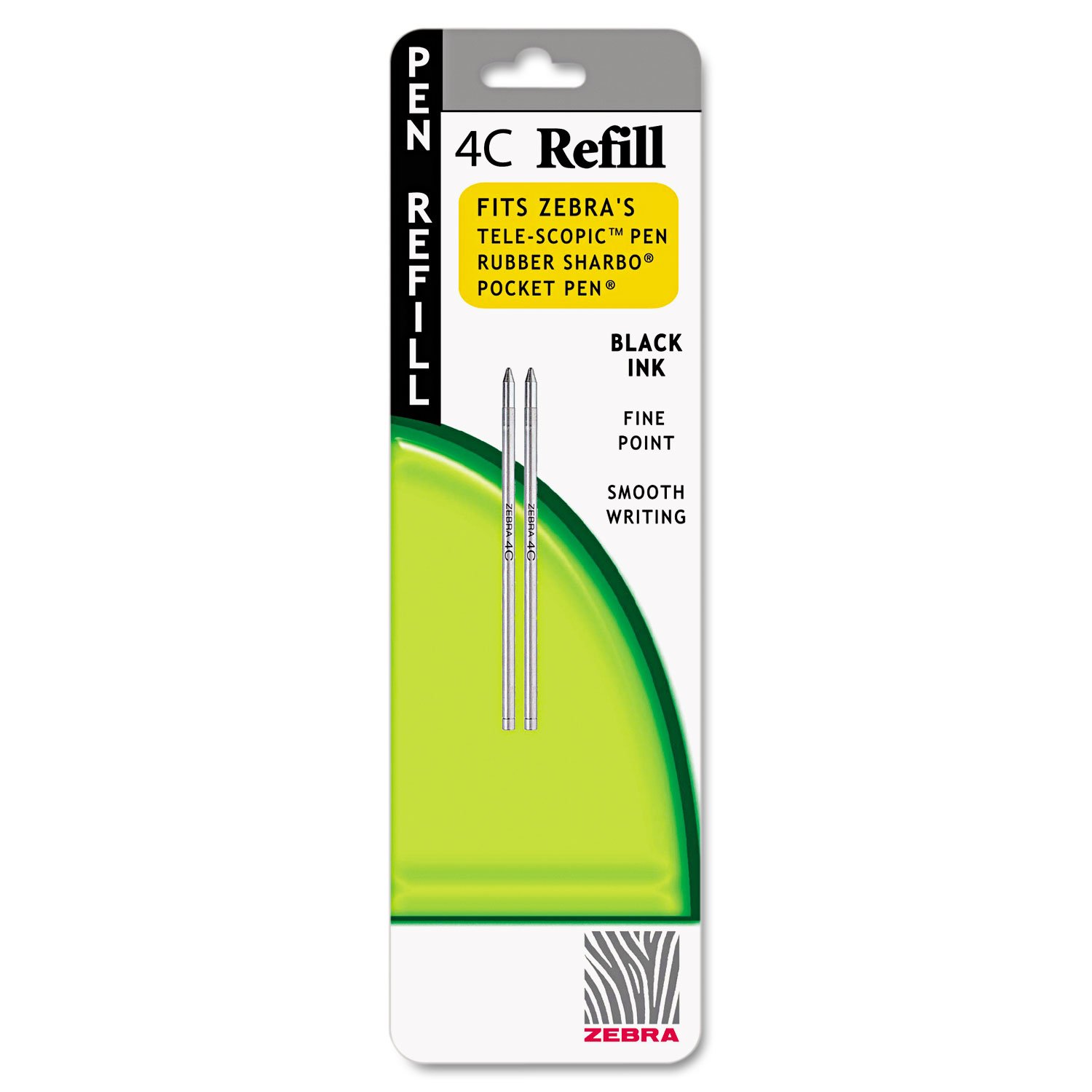Zebra 85612 Stylus Pen Refill - Fine Black Ink (2-Pack) | Compatible with Twist & 4C Pocket Pens | Perfect for Note-Taking, Drawing & Touchscreen Devices