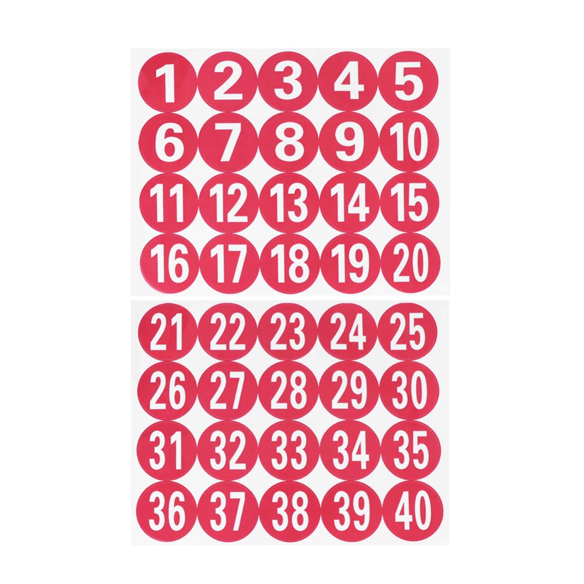 NUOBESTY Custom Number Stickers 1-40 - Self Adhesive Decorative Markers for Tables, Bags & Home - 40PCS Letter & Serial Stickers for DIY Crafts, School Projects & Organization