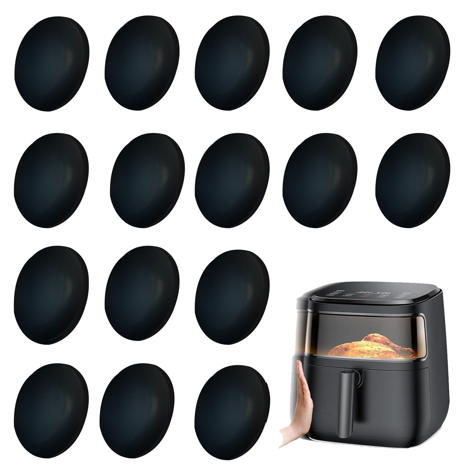 16 Pack Self-Adhesive Appliance Sliders for Kitchen - Heavy Duty Furniture Movers, Easy Glide Non-Slip Pads for Refrigerator, Washer, Oven & Small Appliances - Space Saving Kitchen Organizer Accessories (Perfect for Moving, Cleaning & Rearranging)
