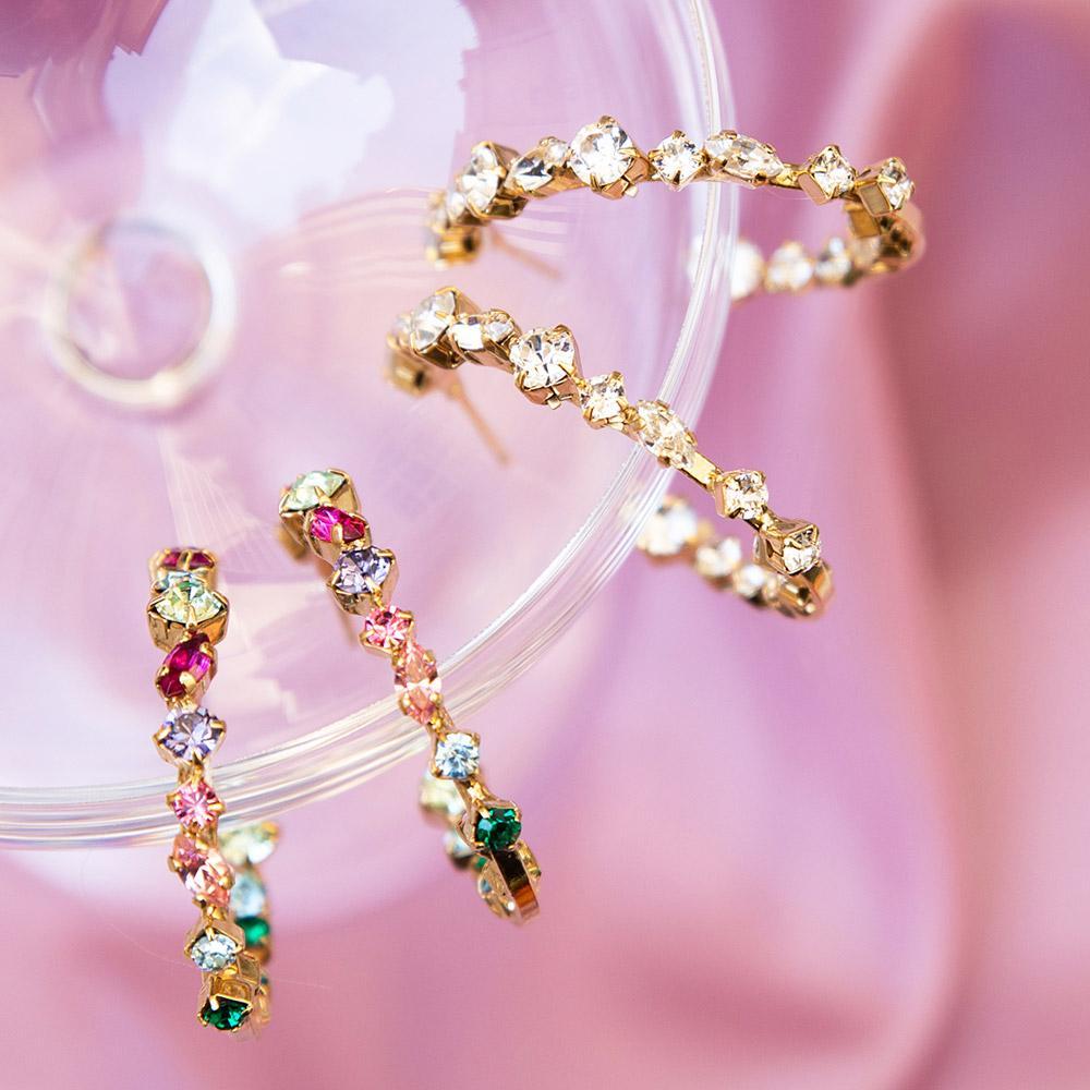 Antonia Gold Plated Loop Earrings for Women - Elegant Hoop Earrings Set with Pomelo Fruit Design | Perfect for Parties, Weddings & Everyday Wear