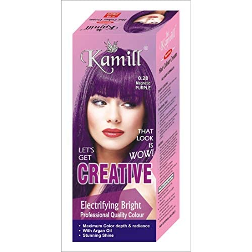 Kamill Professional Magnetic Purple Hair Color with Argan Oil - 100% Organic & Natural Hair Dye for Women & Men (200g) - Long-Lasting Vibrant Color for Salon-Quality Results at Home