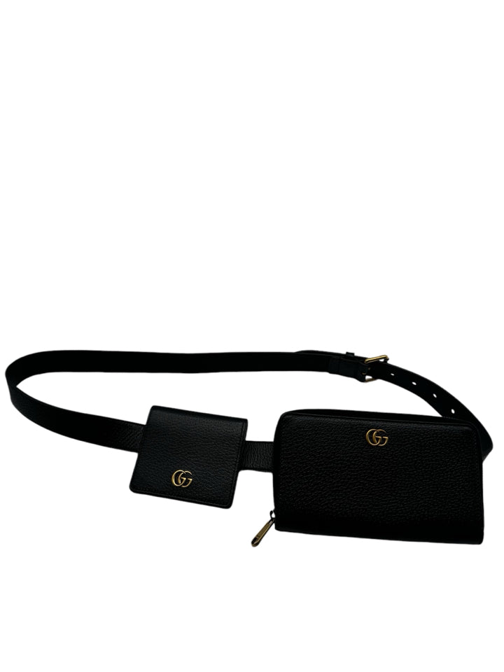 Gucci Double Marmont Leather Belt Bag for Women - Stylish Crossbody Fanny Pack with Adjustable Strap - Perfect for Travel, Shopping & Everyday Use