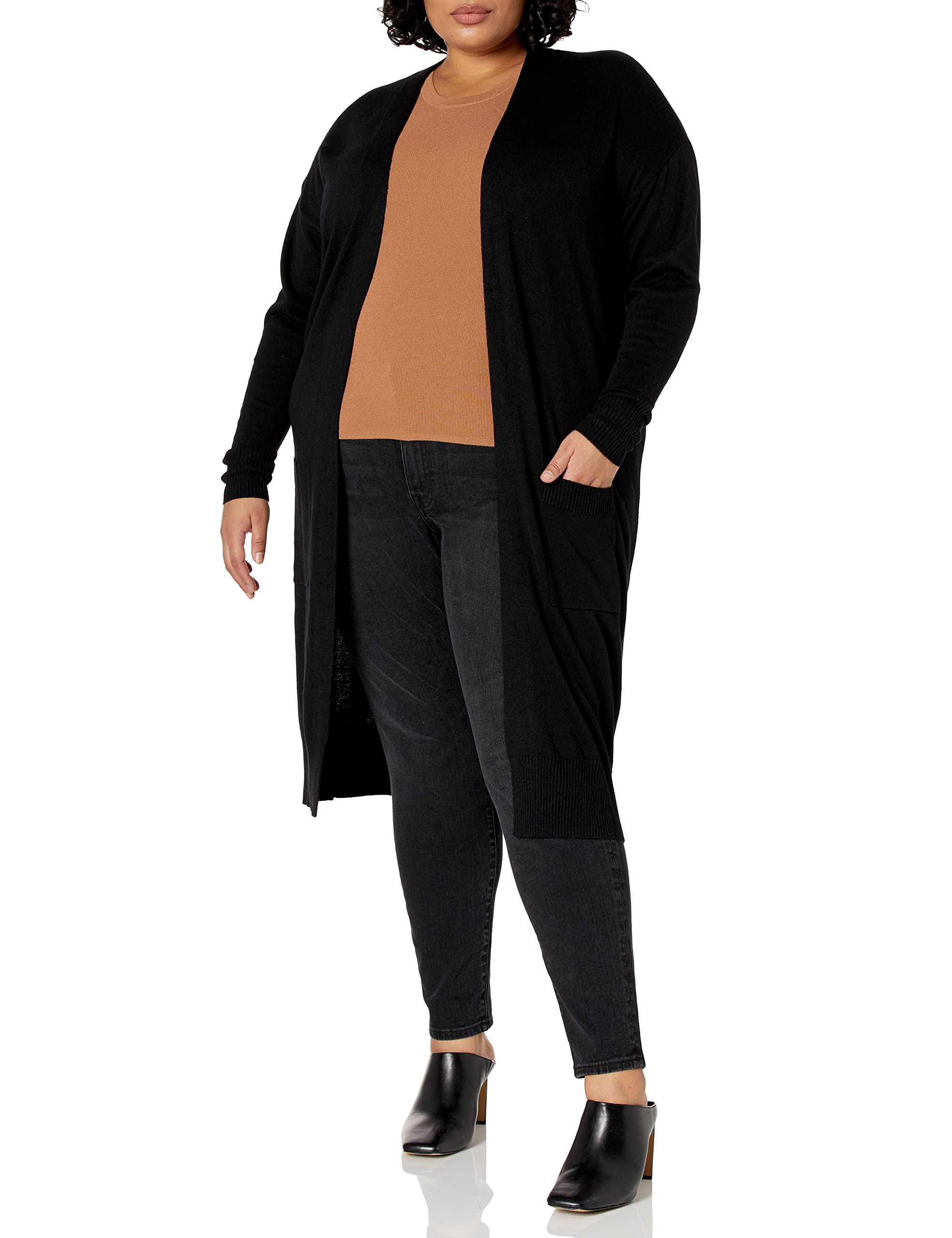 The Drop Women's Daisy Long Cardigan Sweater - Soft Open Front Knit Cardigan for Women, Cozy Loose Fit Longline Sweater for Fall & Winter - Perfect for Layering, Office Wear, and Casual Outings