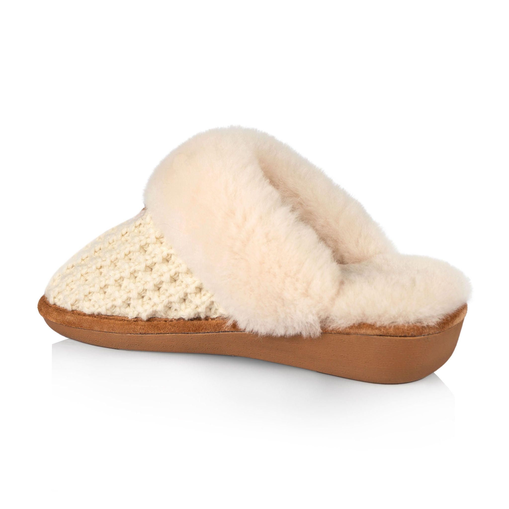 Cass Women's Comfortable Memory Foam House Slippers - Soft Plush Indoor/Outdoor Slides with Arch Support (Beige) - Perfect for Home, Lounge & Backyard Relaxation