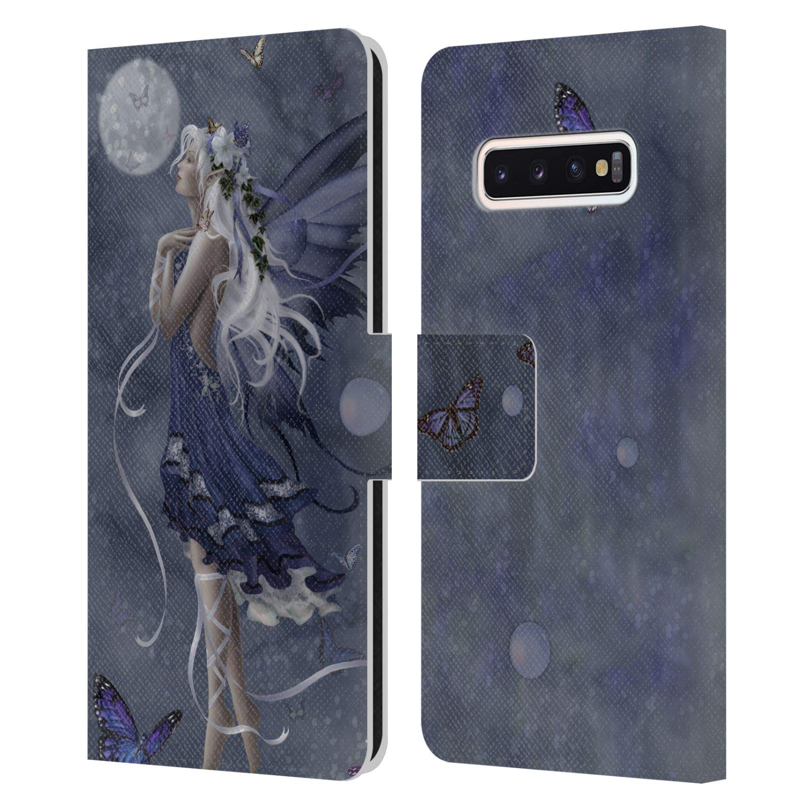 Official Nene Thomas Blue Nocturne Ballerina Bubbles Leather Book Wallet Case for Samsung Galaxy S10 - Stylish Protection for Everyday Use, Work & Travel