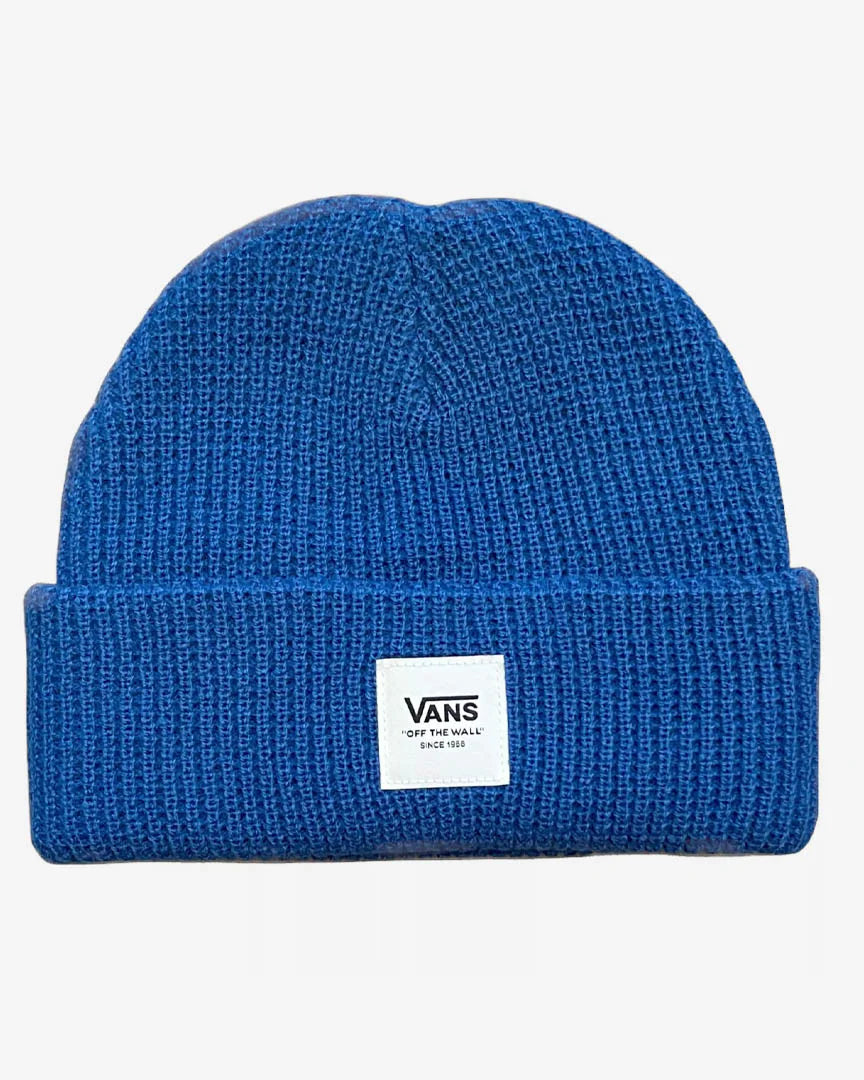VANS Waffle Cuff Beanie True Blue - Winter Knit Hat for Men & Women - Cozy Unisex Skull Cap for Cold Weather, Snowboarding & Outdoor Activities
