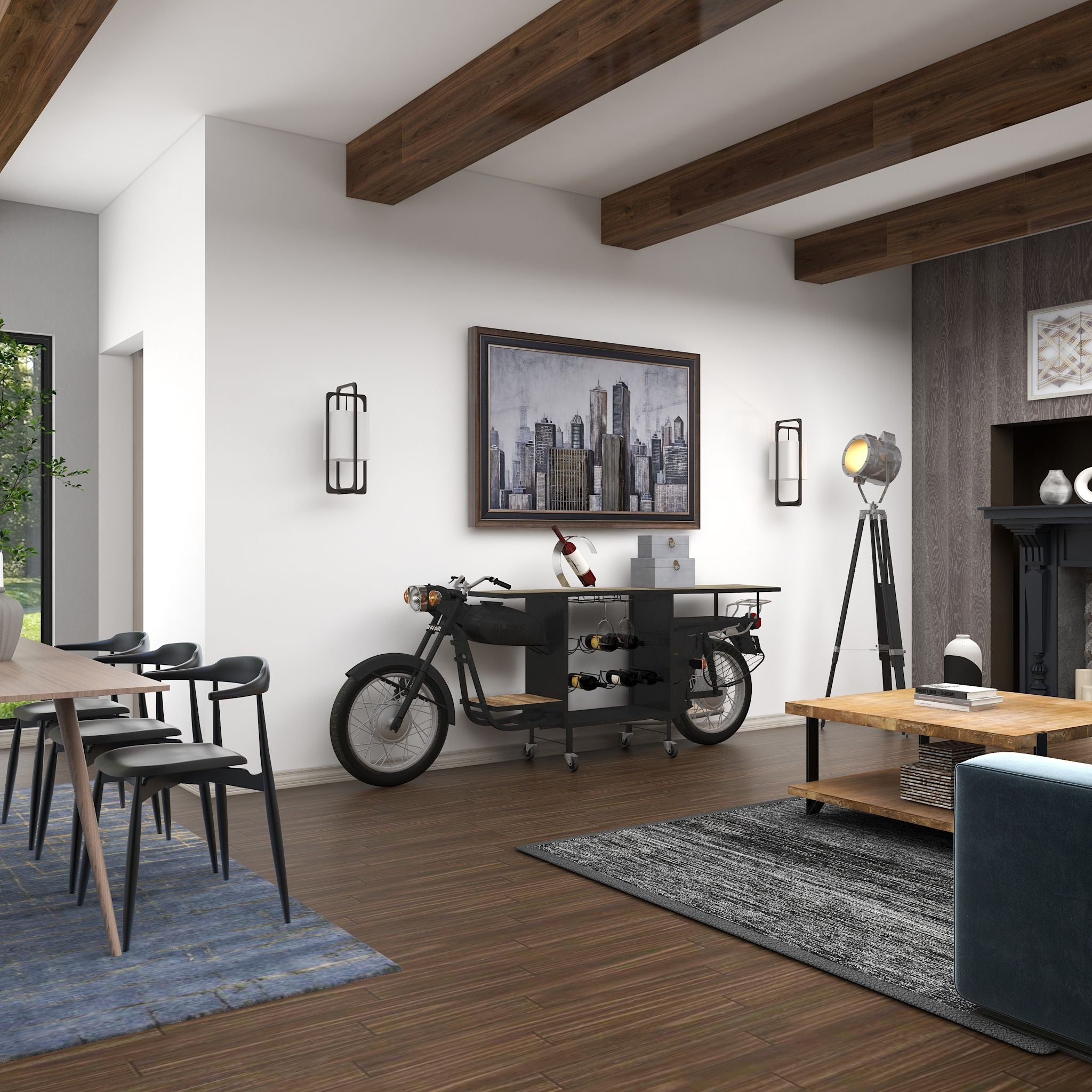 Andres Black Bar Unit - Modern Home Bar Cabinet for Living Room, Kitchen & Dining Room - Perfect for Entertaining & Storage