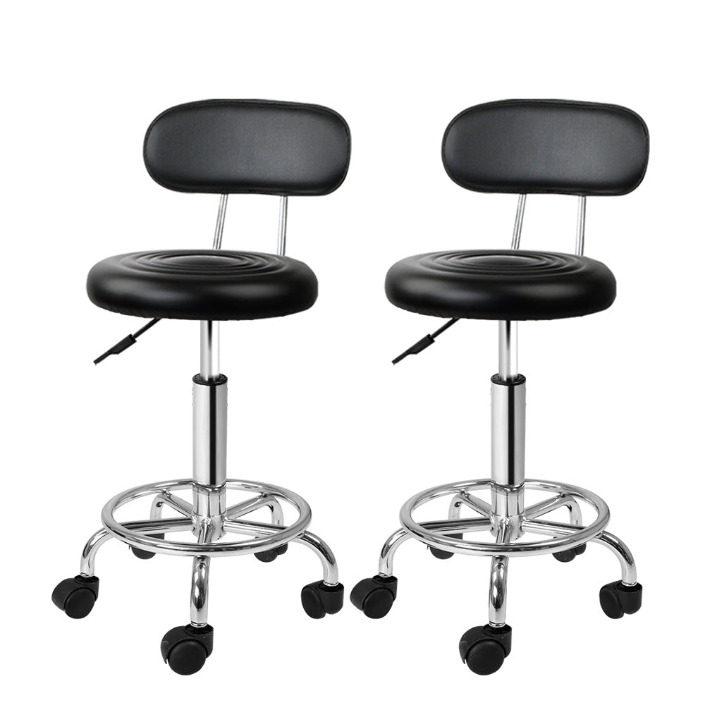 Professional Salon Stool Swivel Chair with Backrest - Adjustable Black Hairdressing Styling Chair for Barber Shops & Beauty Salons