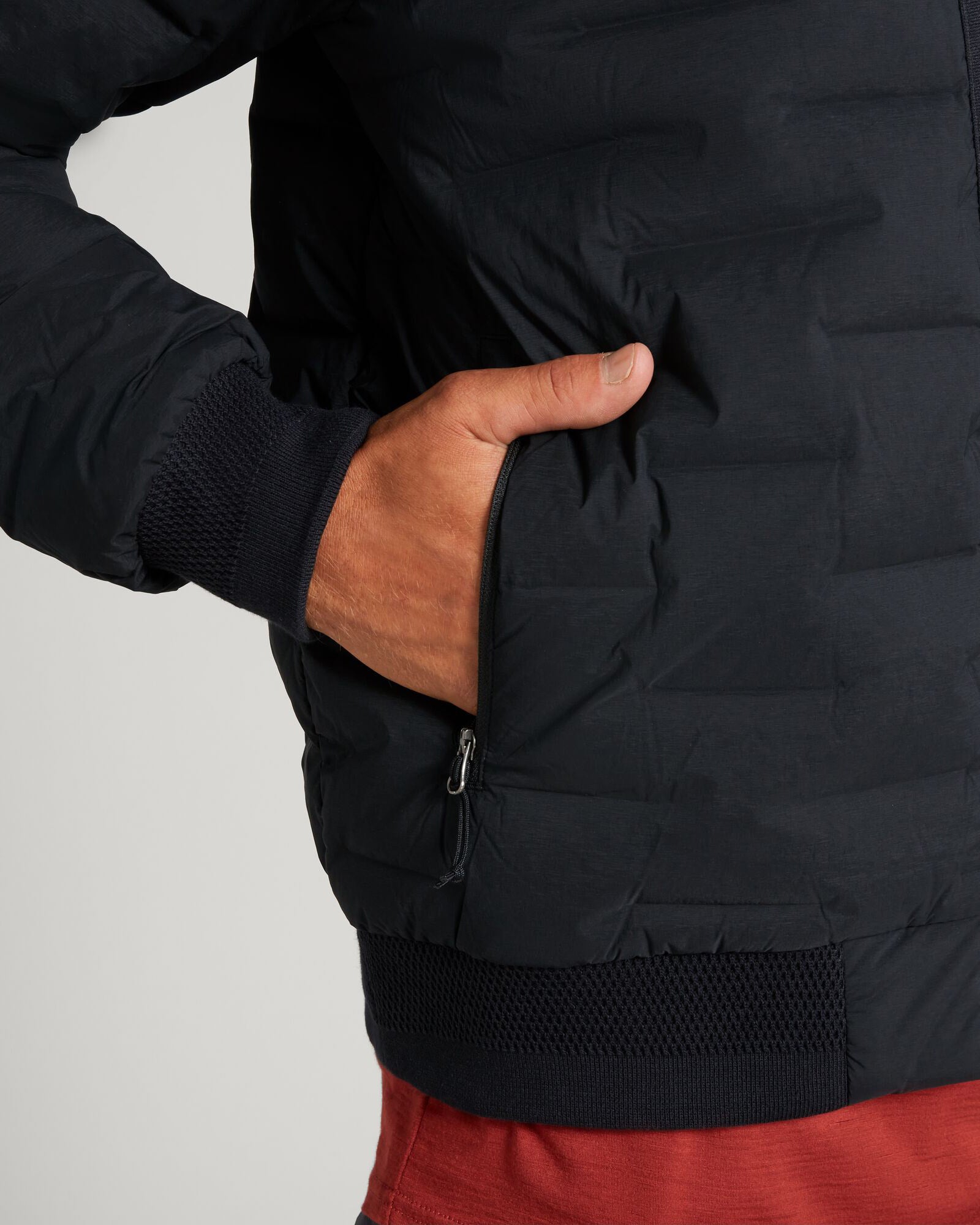Men's Federate Stretch Down Bomber Jacket - Lightweight Warm Winter Coat, Water-Resistant Outerwear for Casual & Outdoor Activities | Perfect for Hiking, Travel & Daily Wear in Black