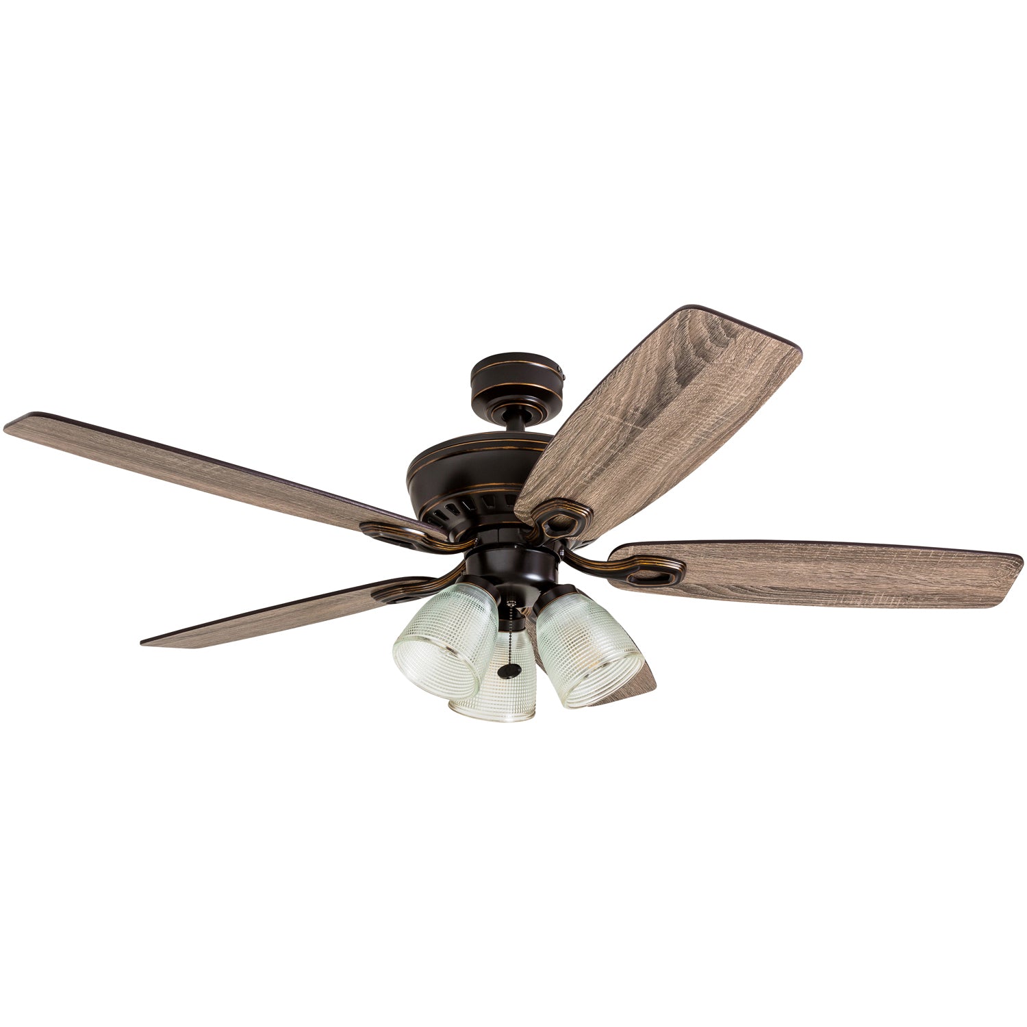52 Inch Marston Ceiling Fan with Oil Rubbed Bronze Finish & Pull Chain - Perfect for Living Room, Bedroom, and Outdoor Patio Cooling