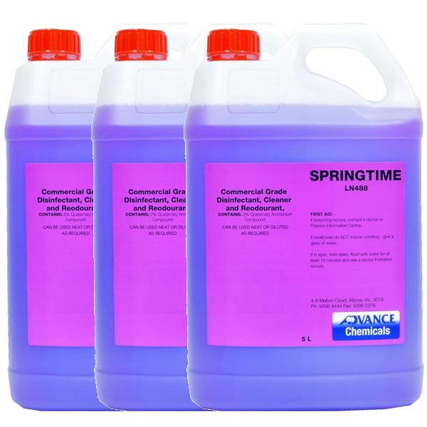 Advanced Springtime Disinfectant Cleaner & Deodorizer - Multi-Surface Sanitizer for Home, Kitchen, Bathroom | Kills 99.9% Germs | Fresh Citrus Scent