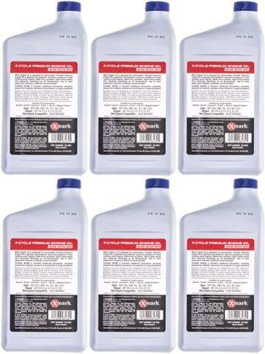 Exmark 6PK Genuine 135-3949 20W-50 Full Synthetic Engine Oil - 32oz (1 Quart) for Toro Mowers - Ideal for Lawn Care & Outdoor Power Equipment Maintenance