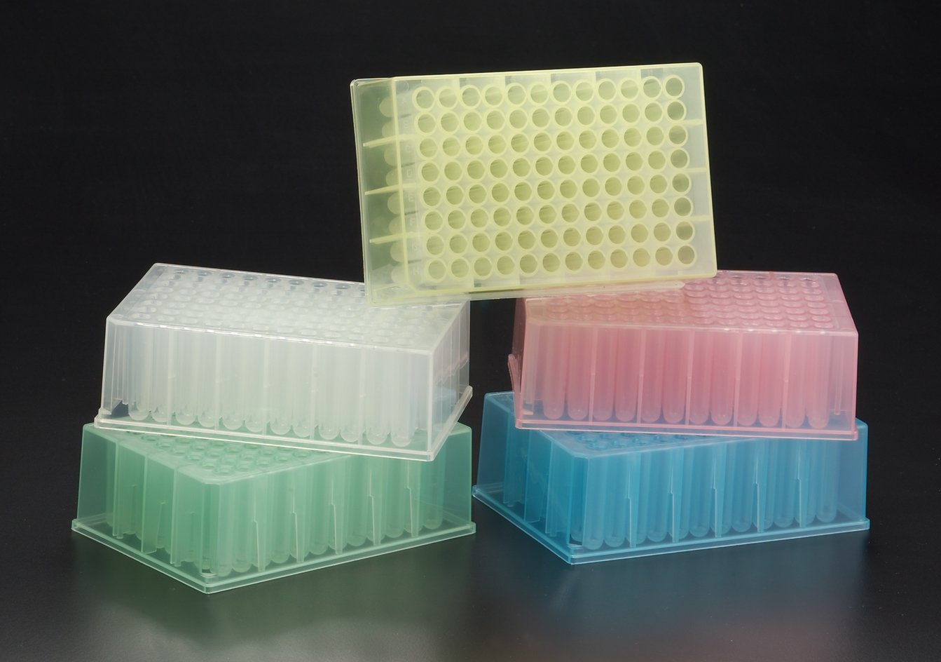 BioBlock T110-5 Polypropylene Deep Well Plates, Natural, 1.2ml Volume (Case of 24) - Ideal for PCR, Sample Storage & High-Throughput Screening in Laboratories