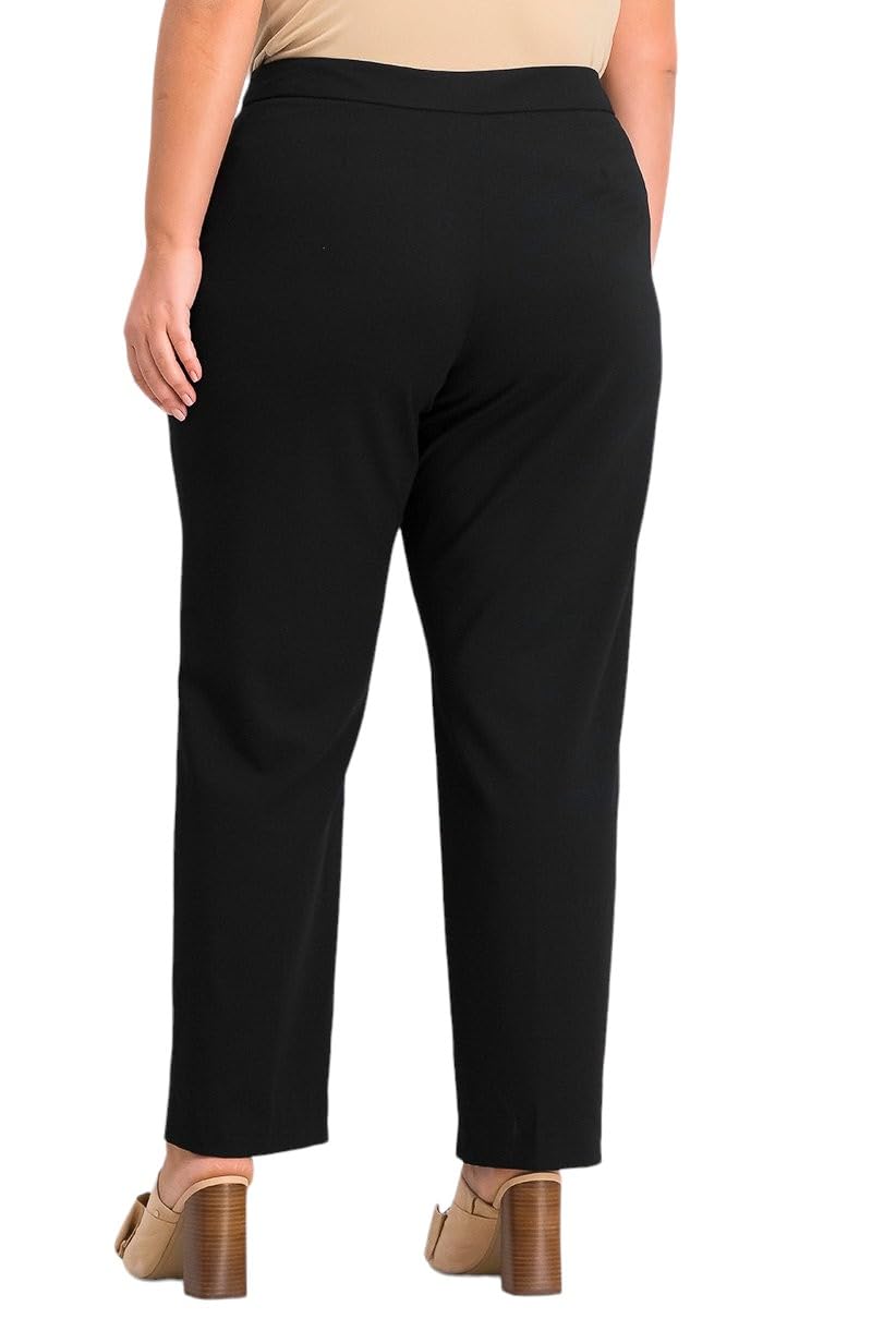 Calvin Klein Women's Straight Leg Belted Pants - Classic Office & Casual Trousers for Work, Business & Everyday Wear