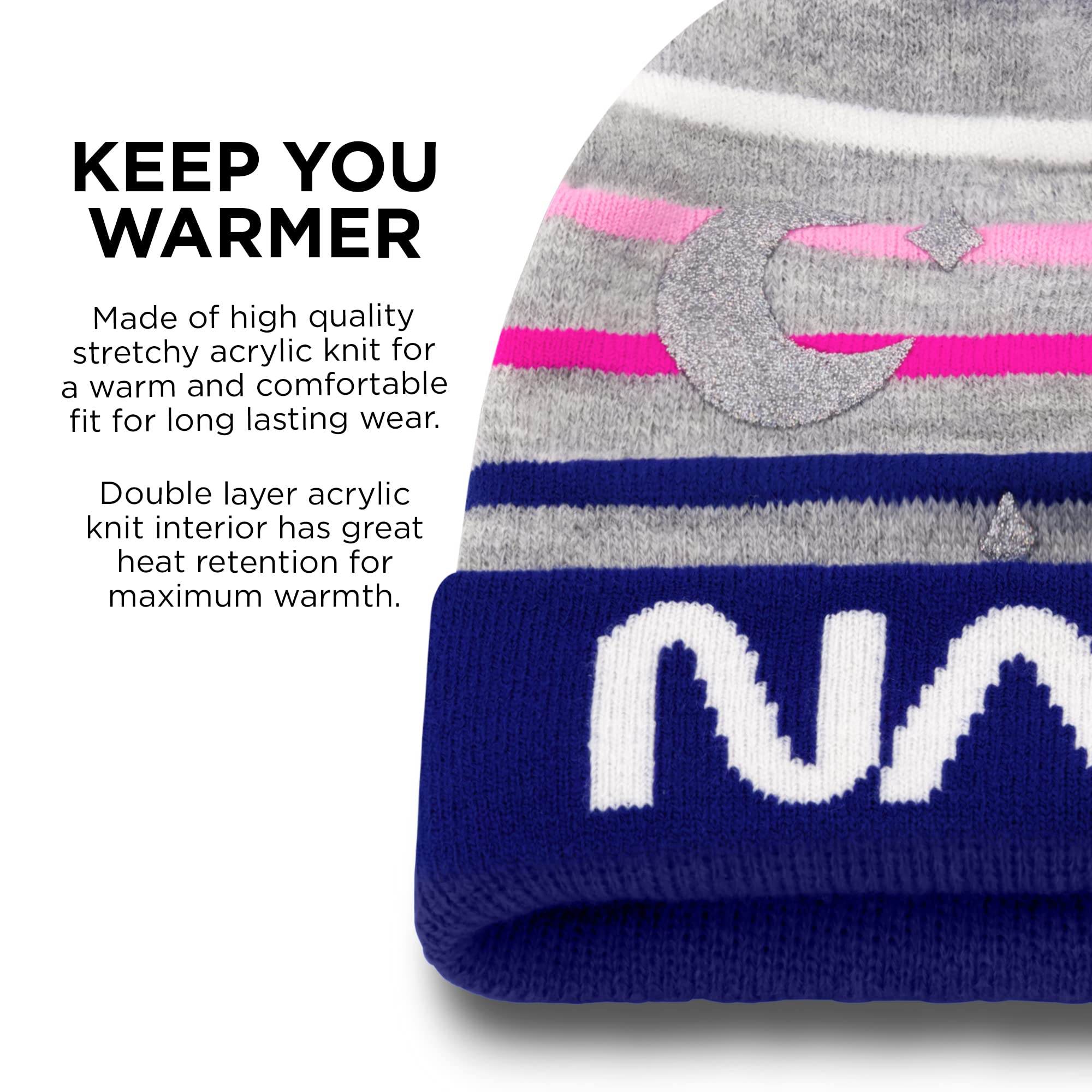 NASA Winter Hat and Gloves Set for Boys and Girls Ages 4-7 - Warm Kids' Accessories for Snow Play, Skiing, and Outdoor Adventures