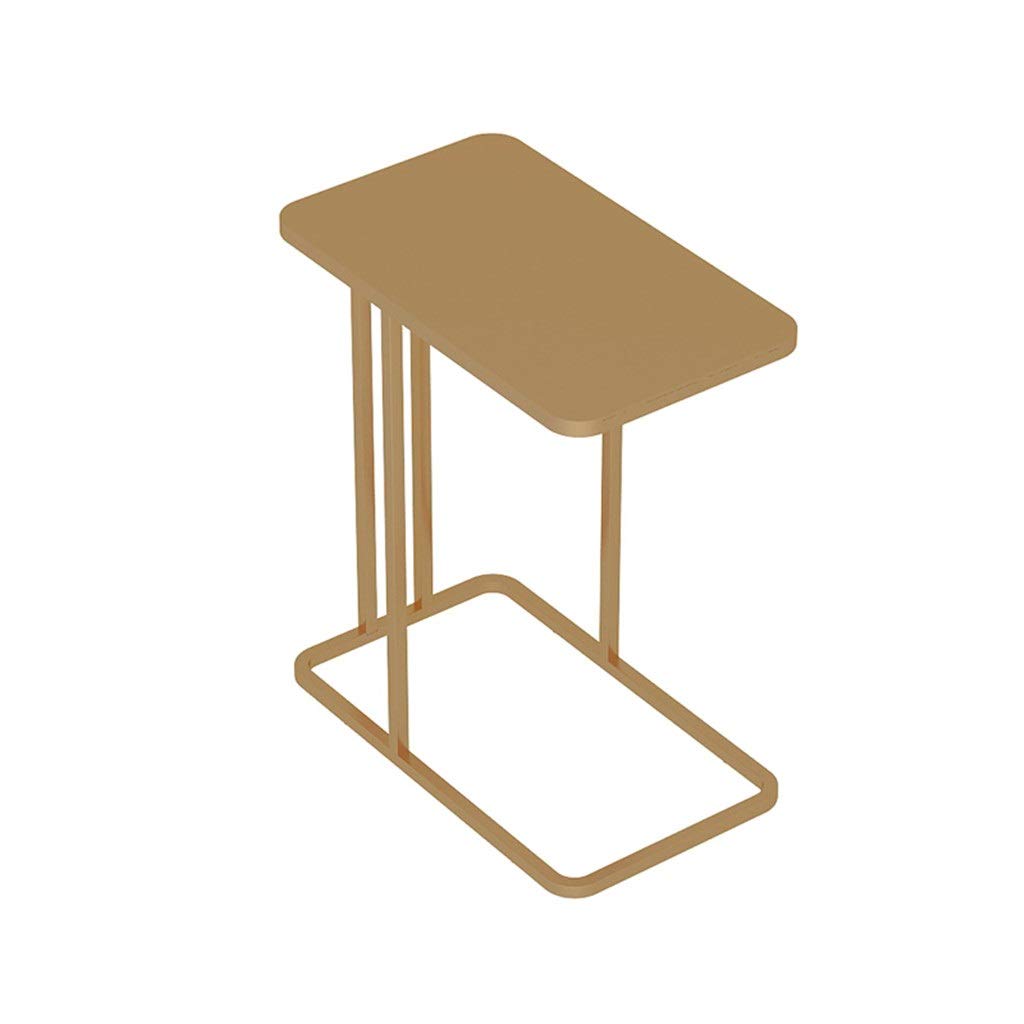 Premium C-Shaped Snack Table - Narrow Side Table for Living Room, Bedroom, Hotel & Bathroom - Gold Metal/Marble Finish Storage Rack - Perfect for Small Spaces, Snacking in Bed & Bathroom Organization