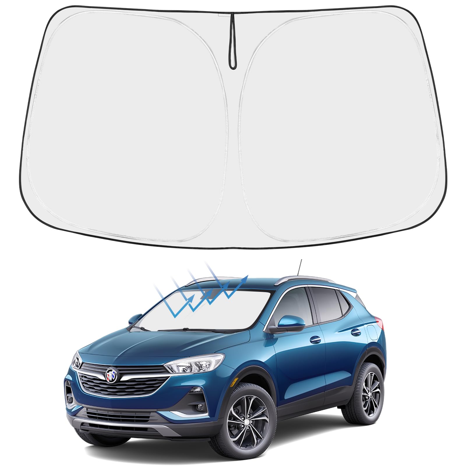 2025 Upgrade Proadsy Front Windshield Sun Shade - Foldable Custom Fit Sun Visor Protector for 2020-2025 Buick Encore | UV & Heat Protection | Perfect for Summer Parking & Road Trips