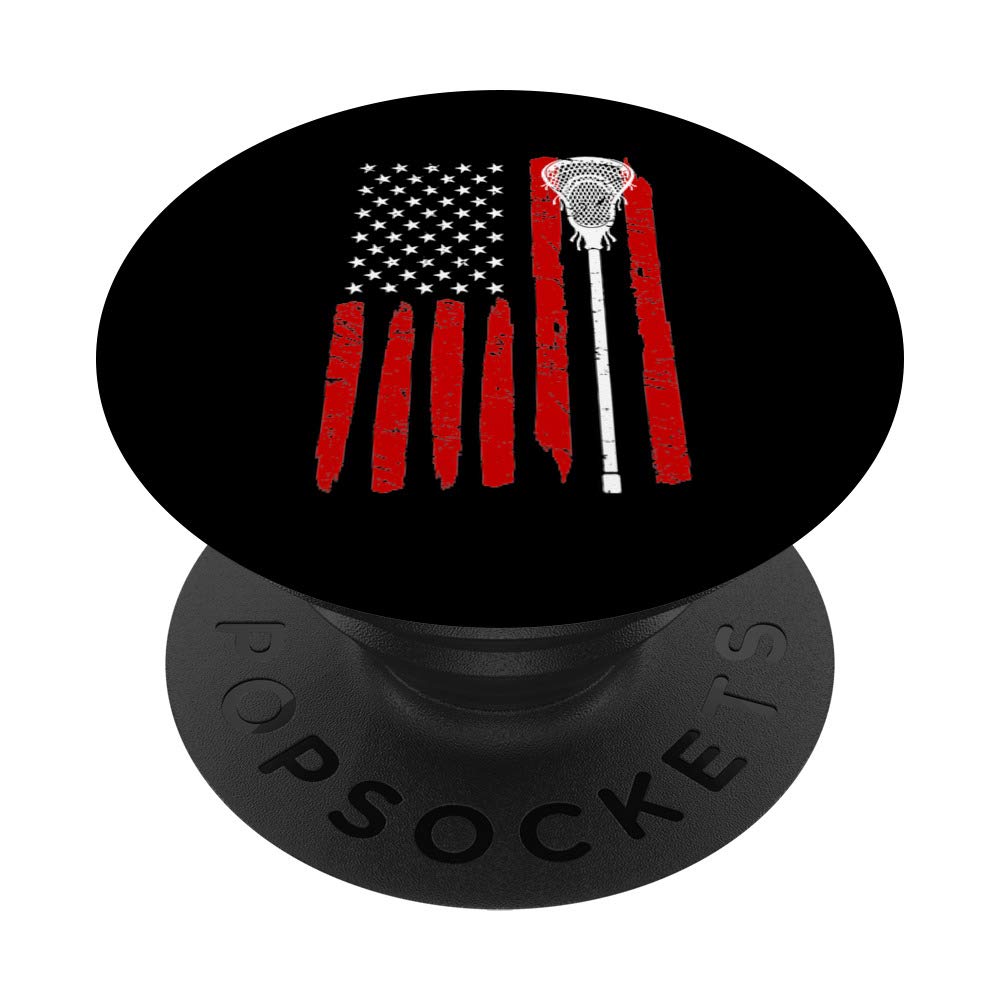 USA Flag Lacrosse Sports PopSockets - Patriotic 4th of July Gift with Swappable PopGrip | Perfect for Lacrosse Fans, American Pride & Phone Accessories