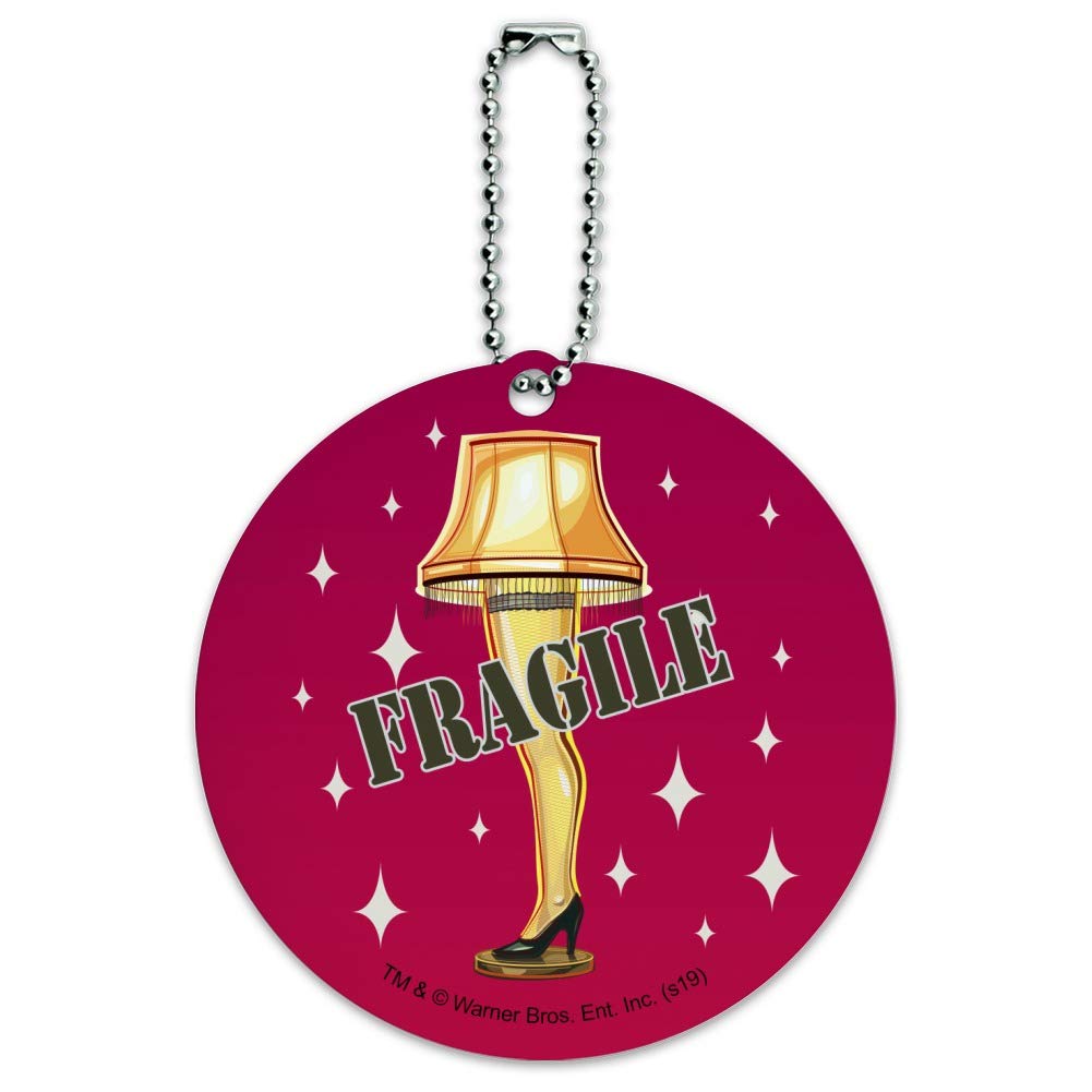 Christmas Story Fragile Round Luggage ID Tag - Durable Suitcase & Carry-On Baggage Identifier - Perfect for Holiday Travel & Gift Giving