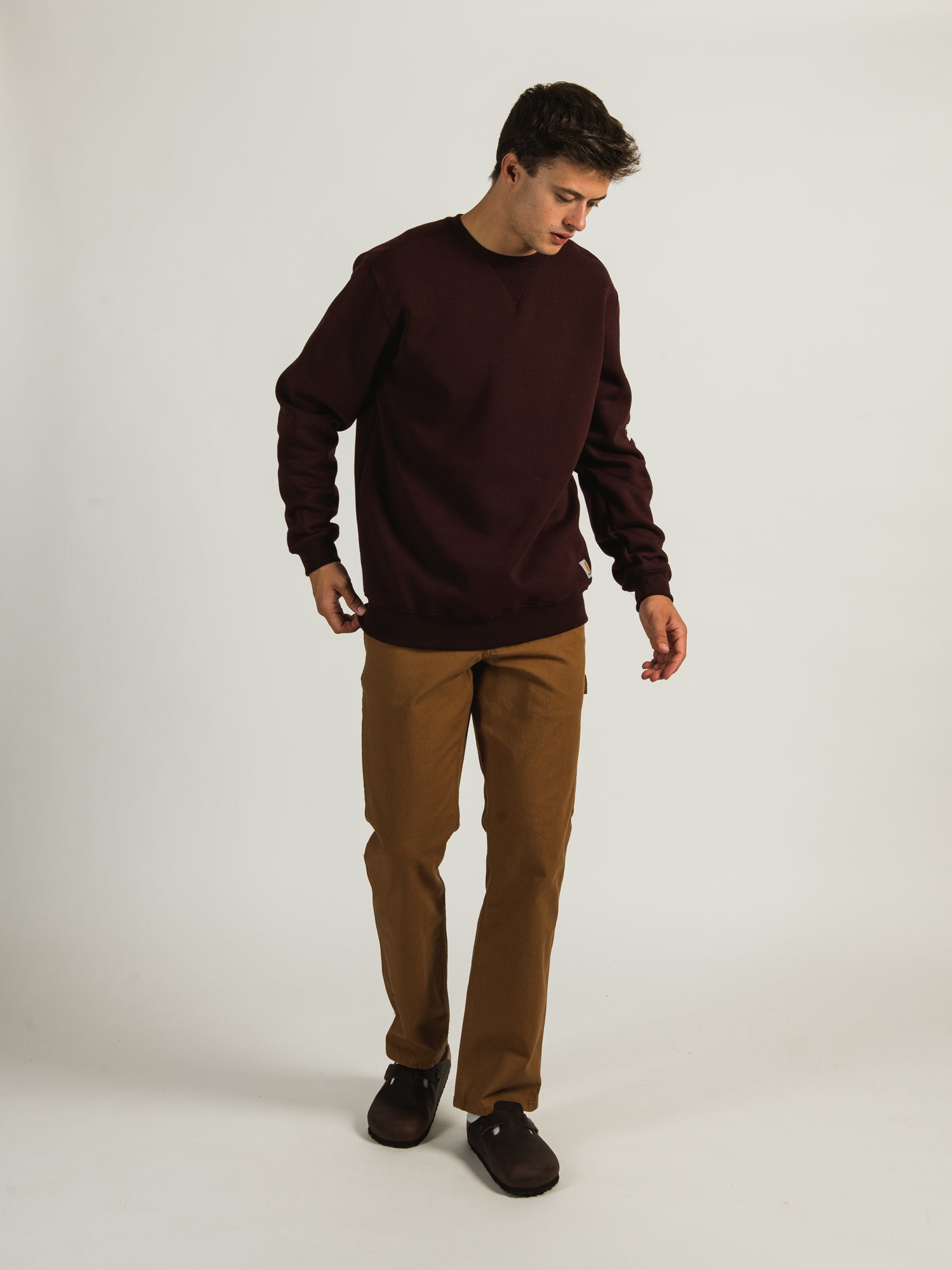 Carhartt Midweight Logo Crewneck Sweatshirt - Men's Workwear & Casual Wear for Outdoor Activities & Everyday Comfort