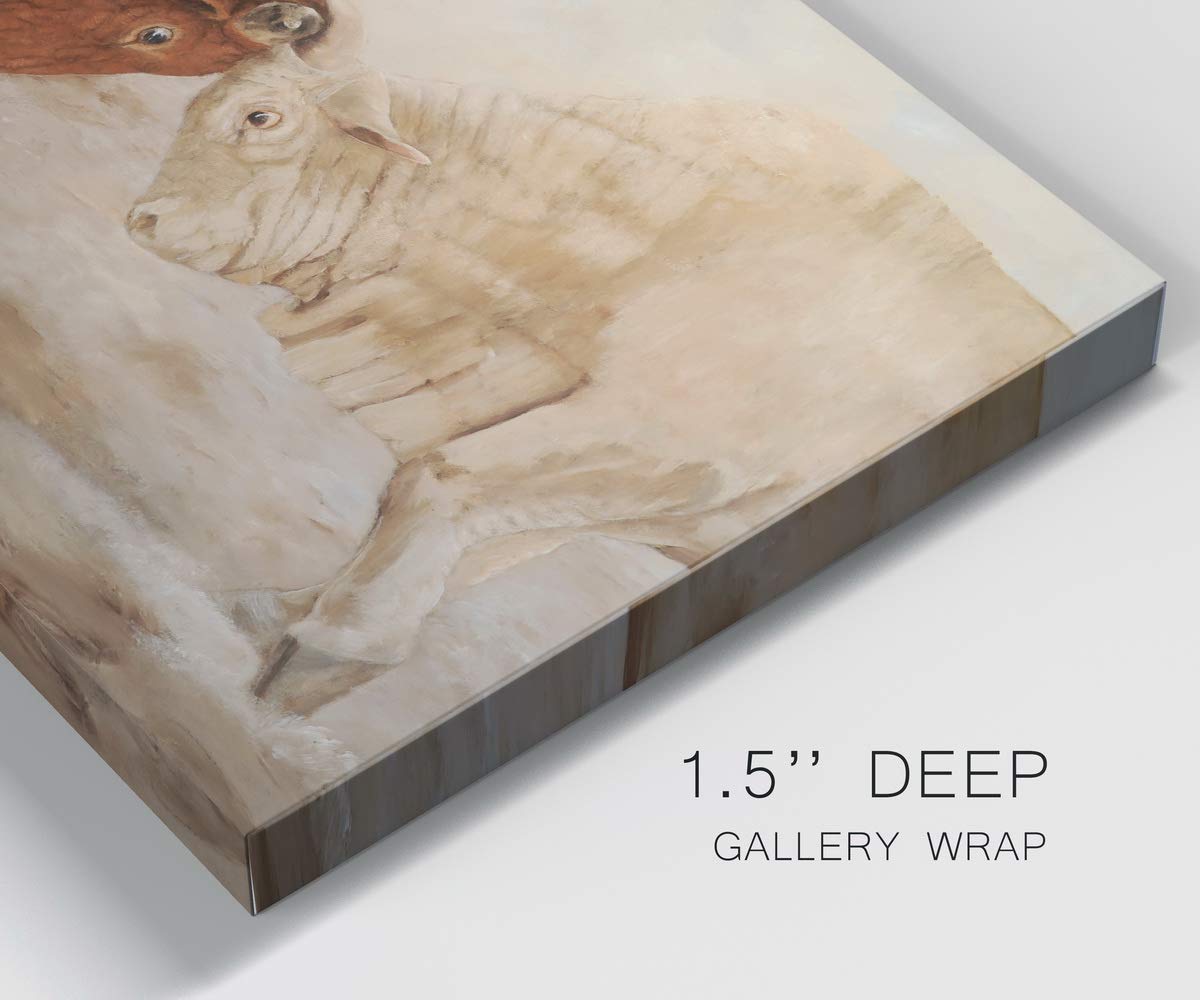 Premium Gallery Wrapped Canvas Wall Art - Two Bulls Fighting in Vibrant Orange, White & Brown - Western Style Home Decor (32x48 Inches) - Ready to Hang Made in USA | Perfect for Living Room, Office or Western-Themed Spaces