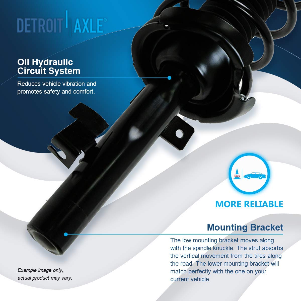 Detroit Axle 4-Piece Front End Control Arms Kit for 2010-2013 Mazda 3 - Includes 2 Lower Control Arms with Ball Joint & 2 Struts with Coil Spring - Replacement Suspension Parts for Smoother Ride & Better Handling - Perfect for City Driving, Highway Commuting & Performance Upgrades