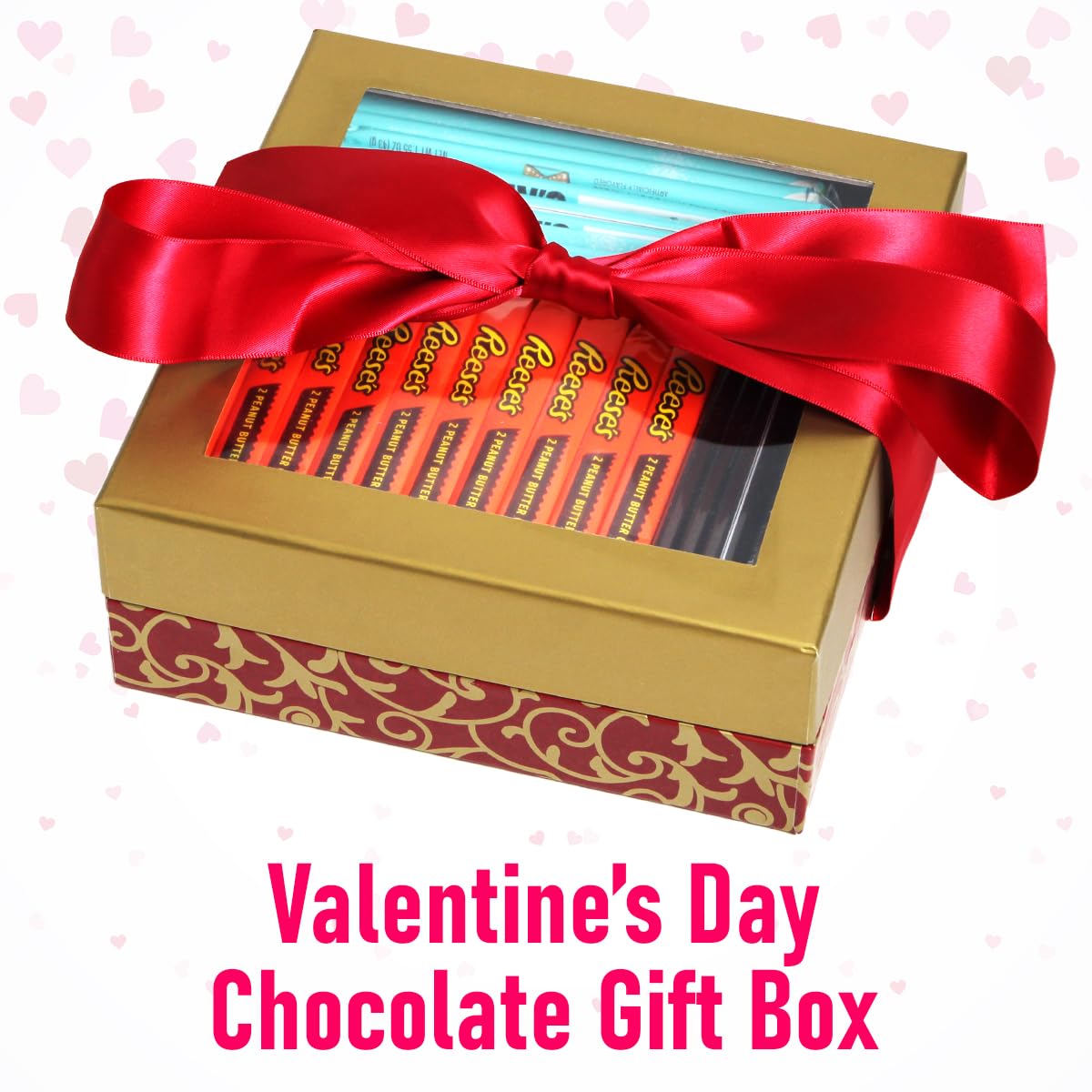 Premium Mother's Day Chocolate Gift Box - 30 Count Assortment with HERSHEY'S Milk Chocolate Bars, REESE'S Peanut Butter Cups & Sugar Cookies | Perfect Candy Collection for Mom's Birthday, Anniversary & Holiday Gifting | Thoughtful Present for Valentine's Day, Christmas & Special Occasions