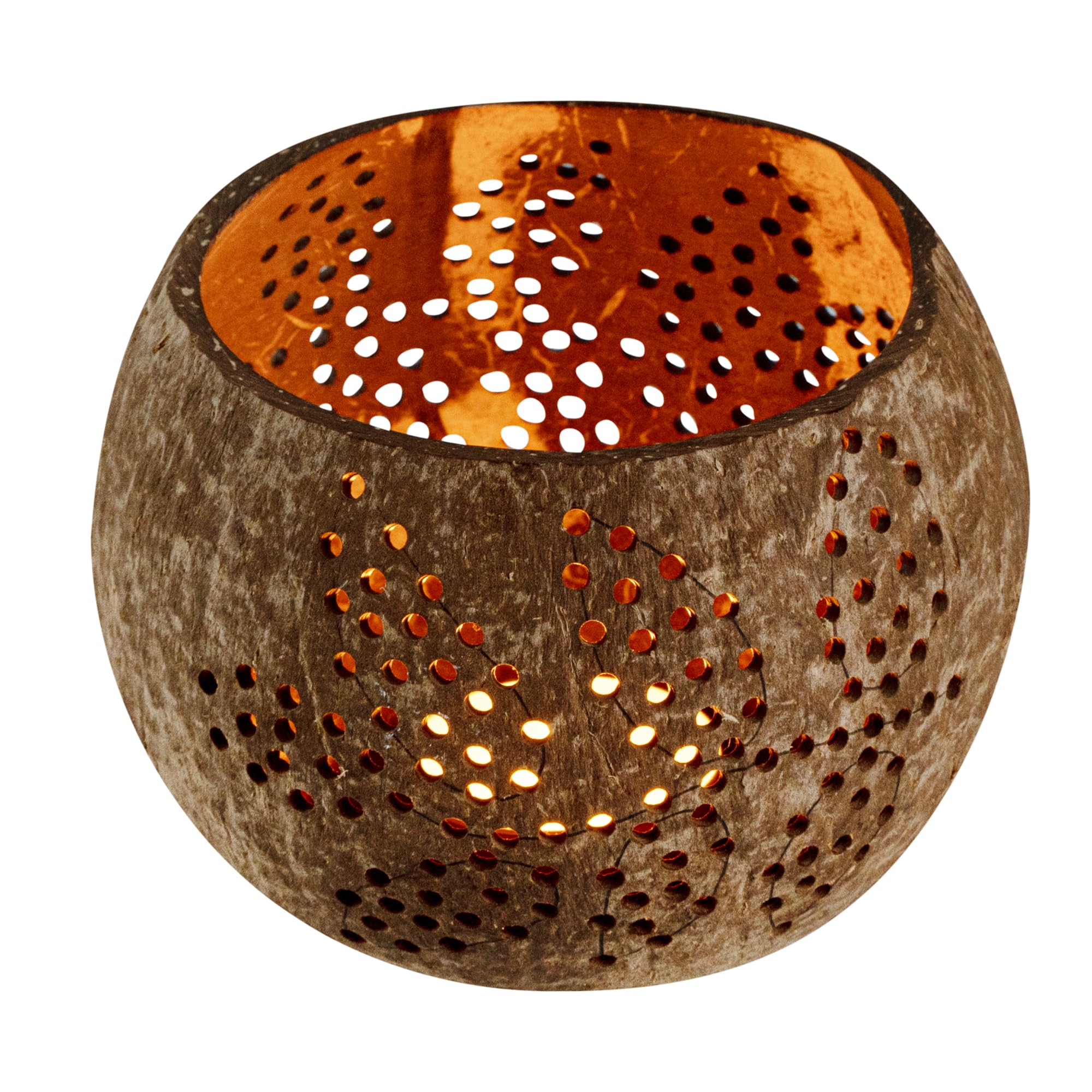 Handcrafted Coconut Shell Candle Holders - 4