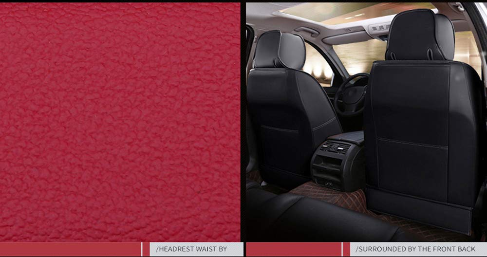 Premium Leatherette Seat Covers for Toyota Tundra 2007-2013 | Exact Fit Truck Seat Protectors | 13-Piece PVC Leather Car Accessories Set (Black & Red) | Weatherproof & Comfort Upgrade for Daily Commute & Road Trips
