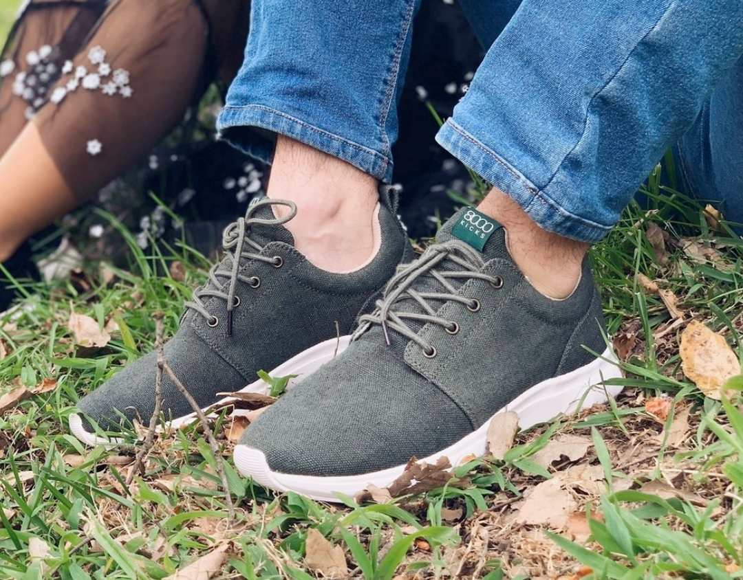 8000kicks Explorer V2 Green Sneakers - Waterproof & Eco-Friendly Shoes for Men | Perfect for Hiking, Travel & Outdoor Adventures